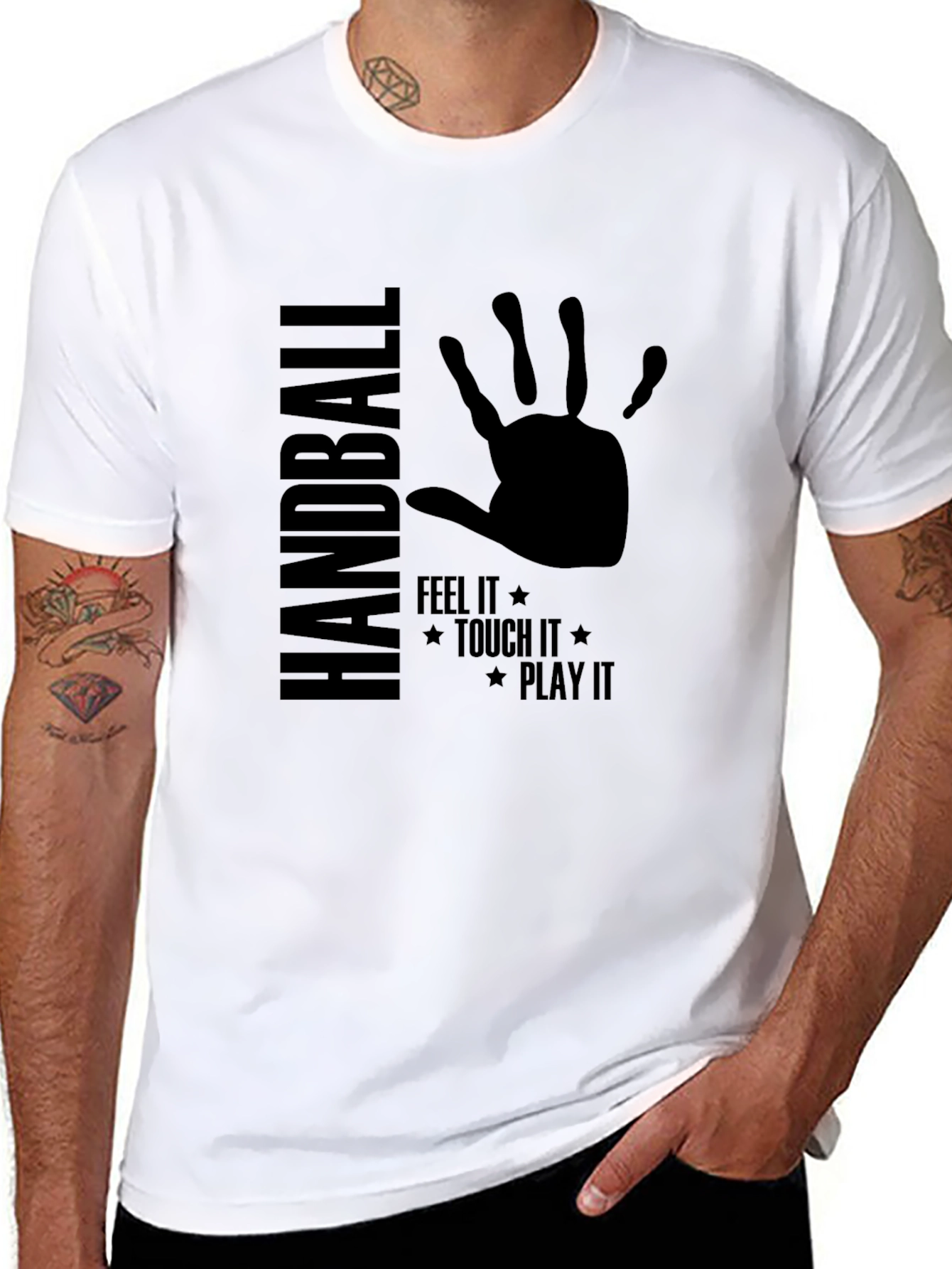 Handball Feel It Play It Black T-Shirt
