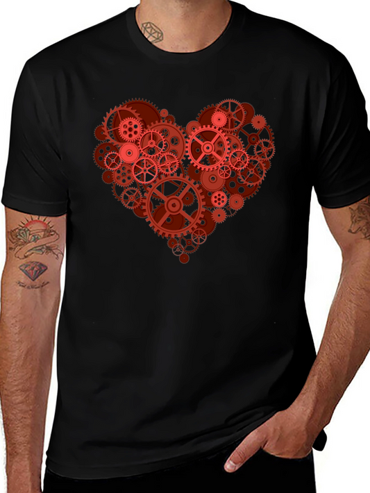 Gear Heart Graphic T-Shirt - Mechanical Love