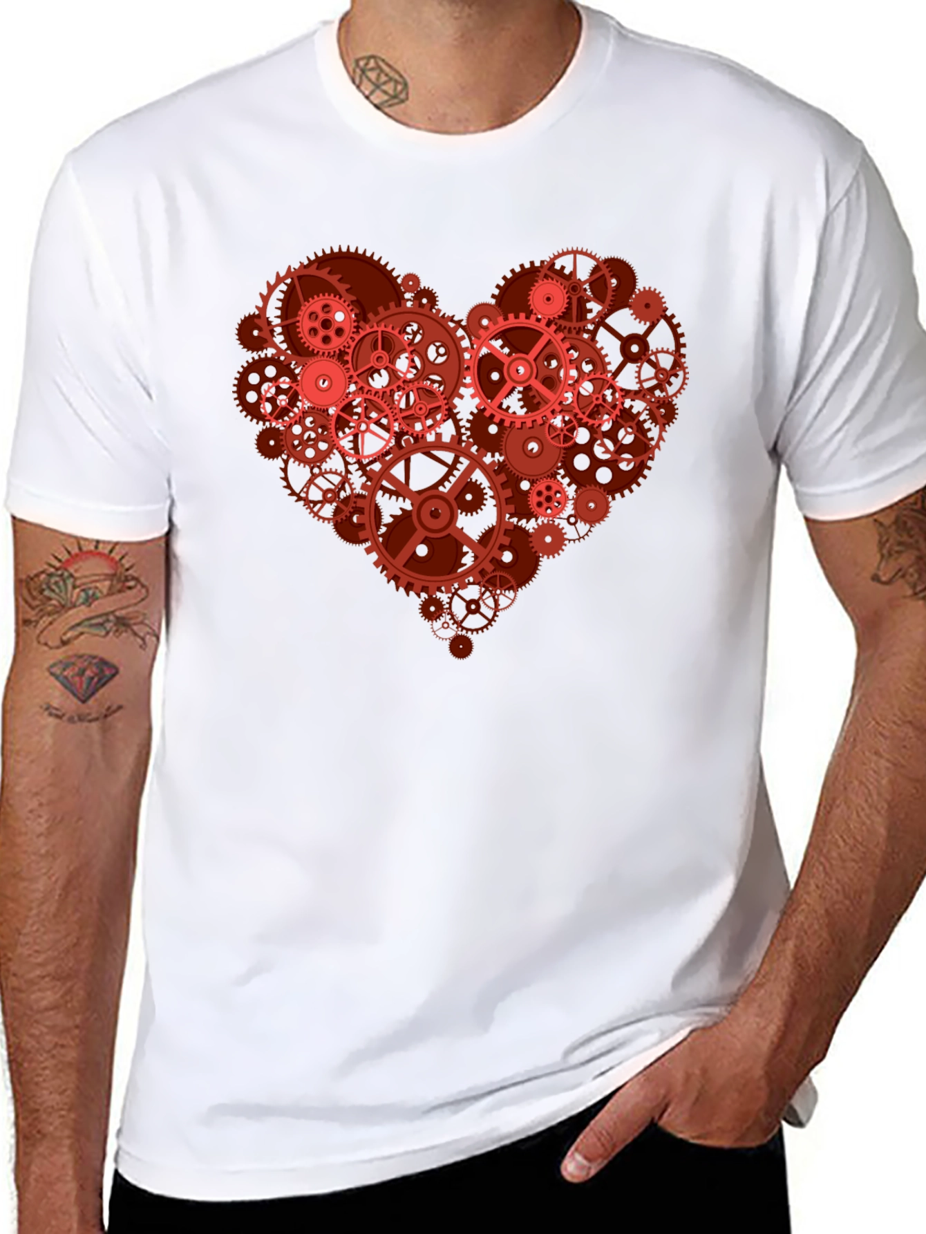 Gear Heart Graphic T-Shirt - Mechanical Love