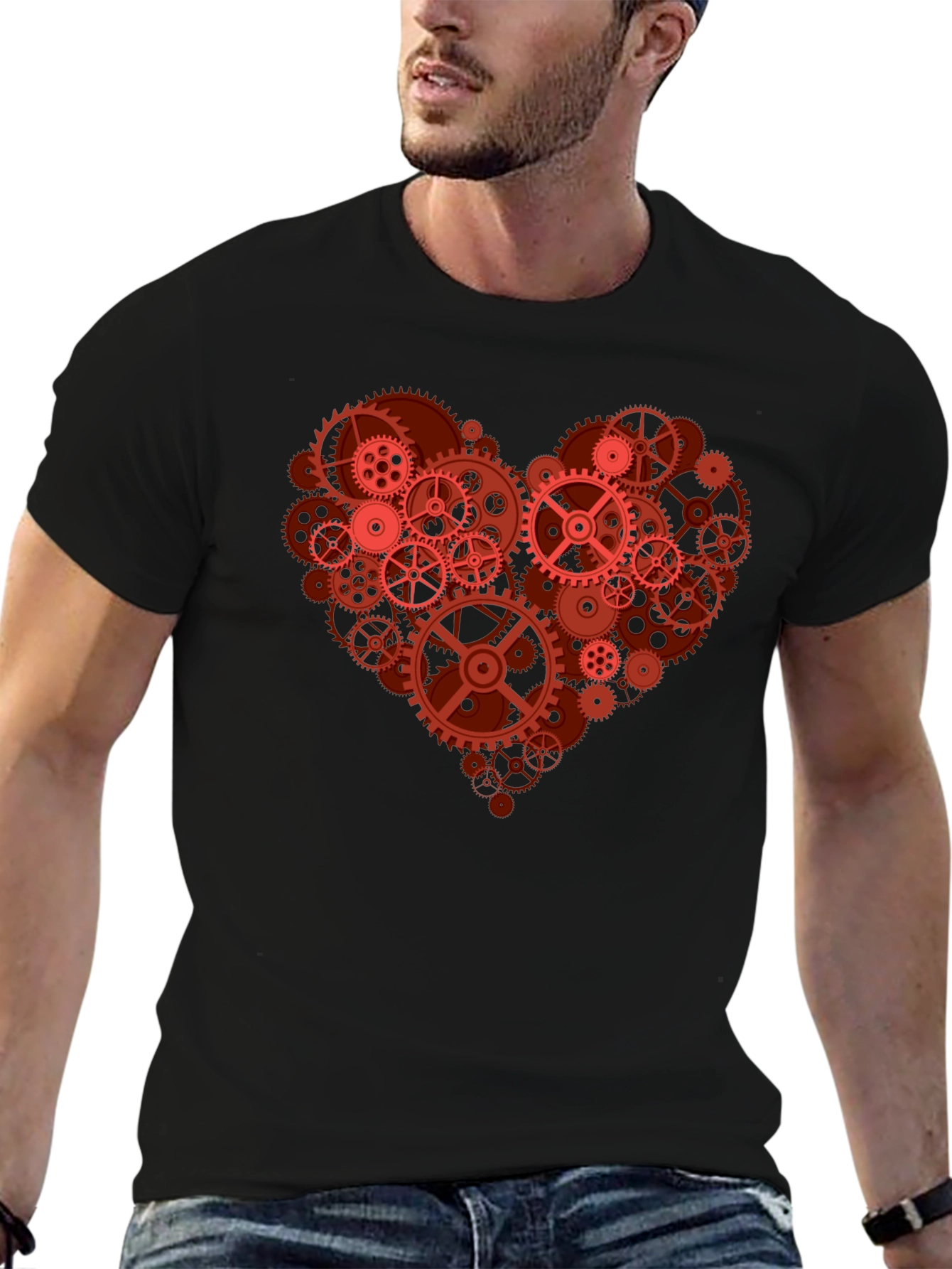 Gear Heart Graphic T-Shirt - Mechanical Love