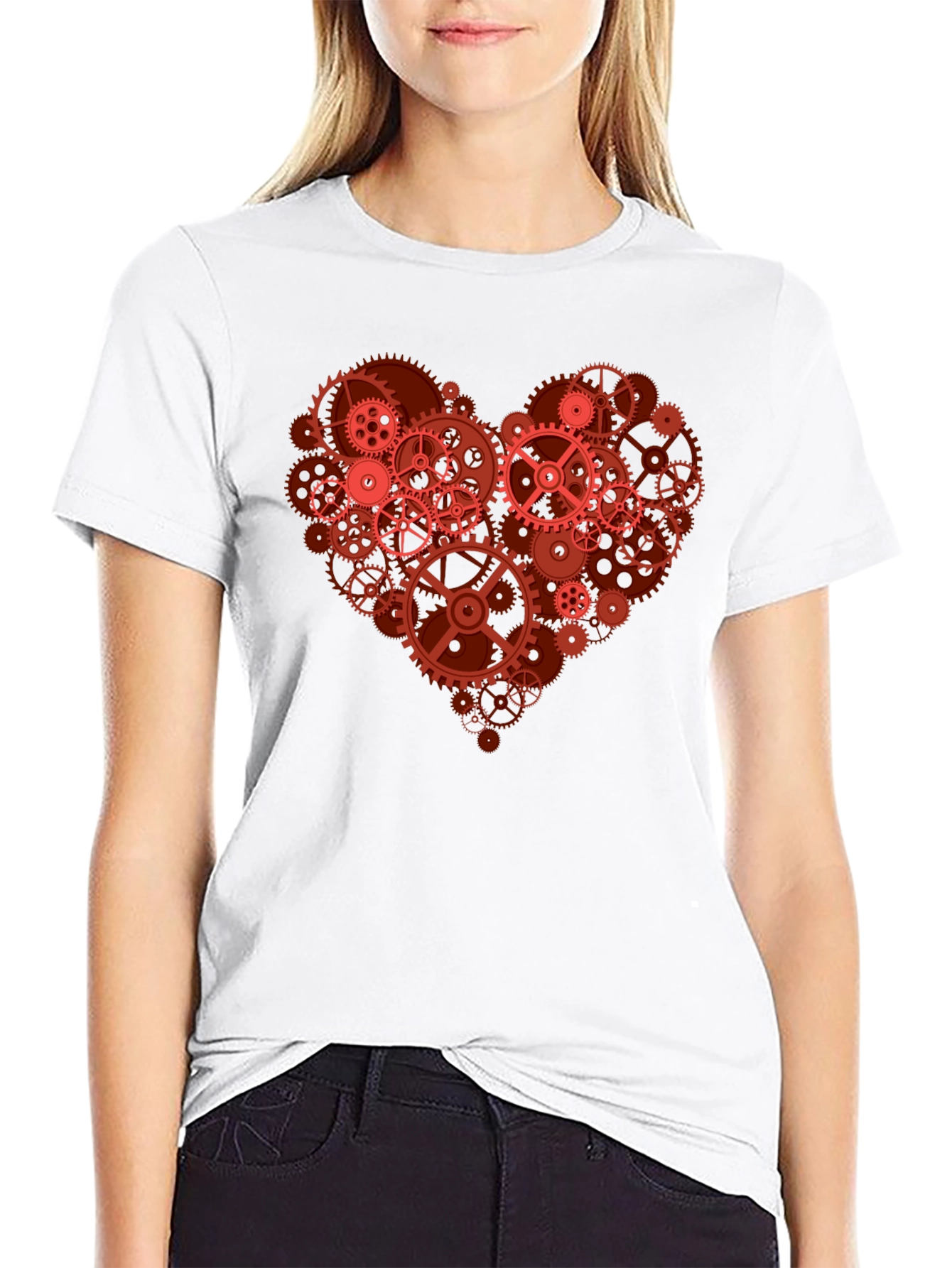 Gear Heart Graphic T-Shirt - Mechanical Love