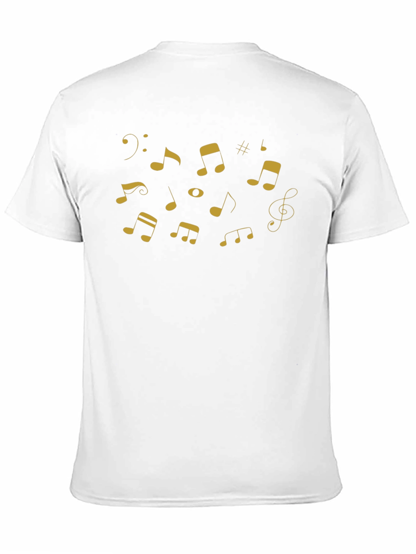 Musical Notes Graphic Tee - Black Cotton Shirt