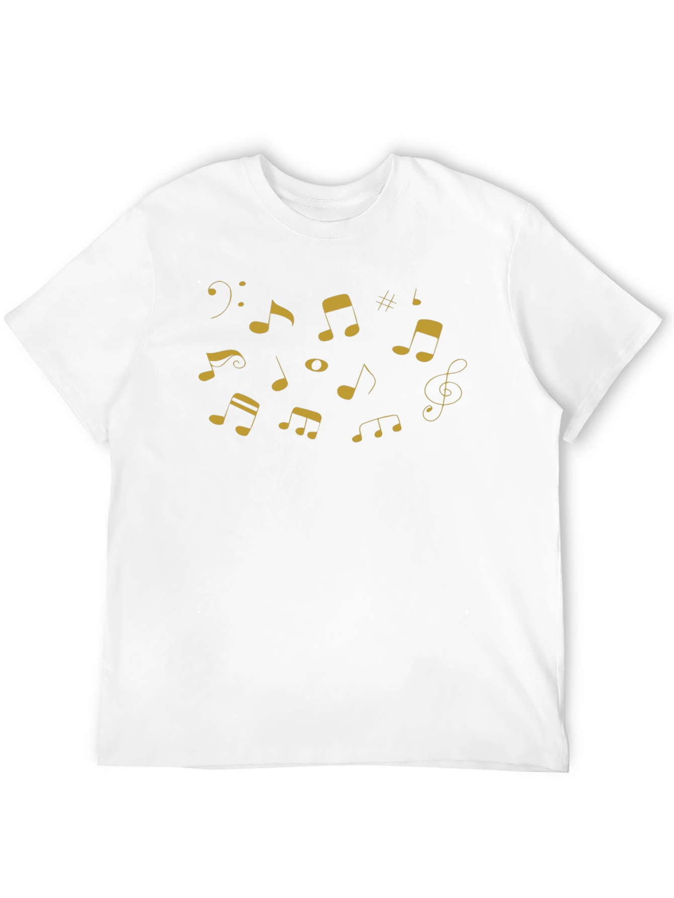 Musical Notes Graphic Tee - Black Cotton Shirt