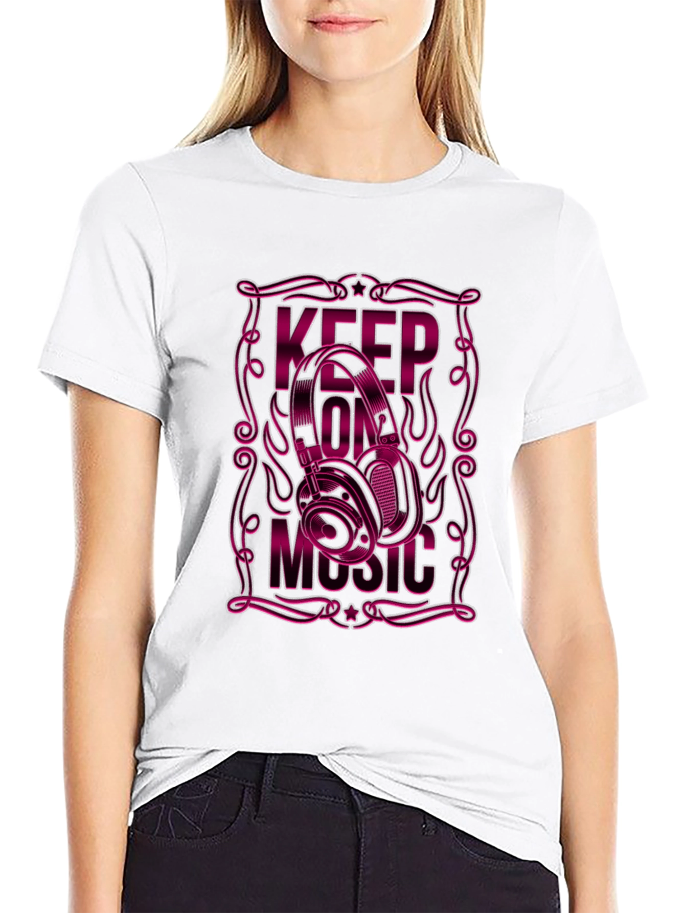 Keep On Music Black Graphic Tee