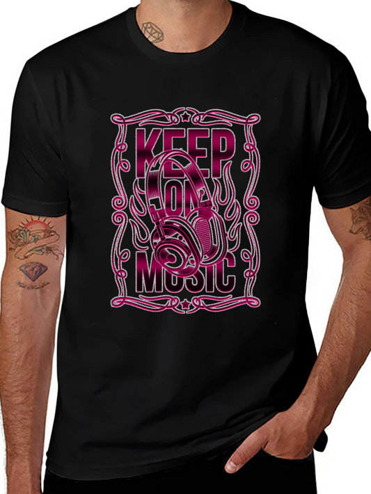 Keep On Music Black Graphic Tee