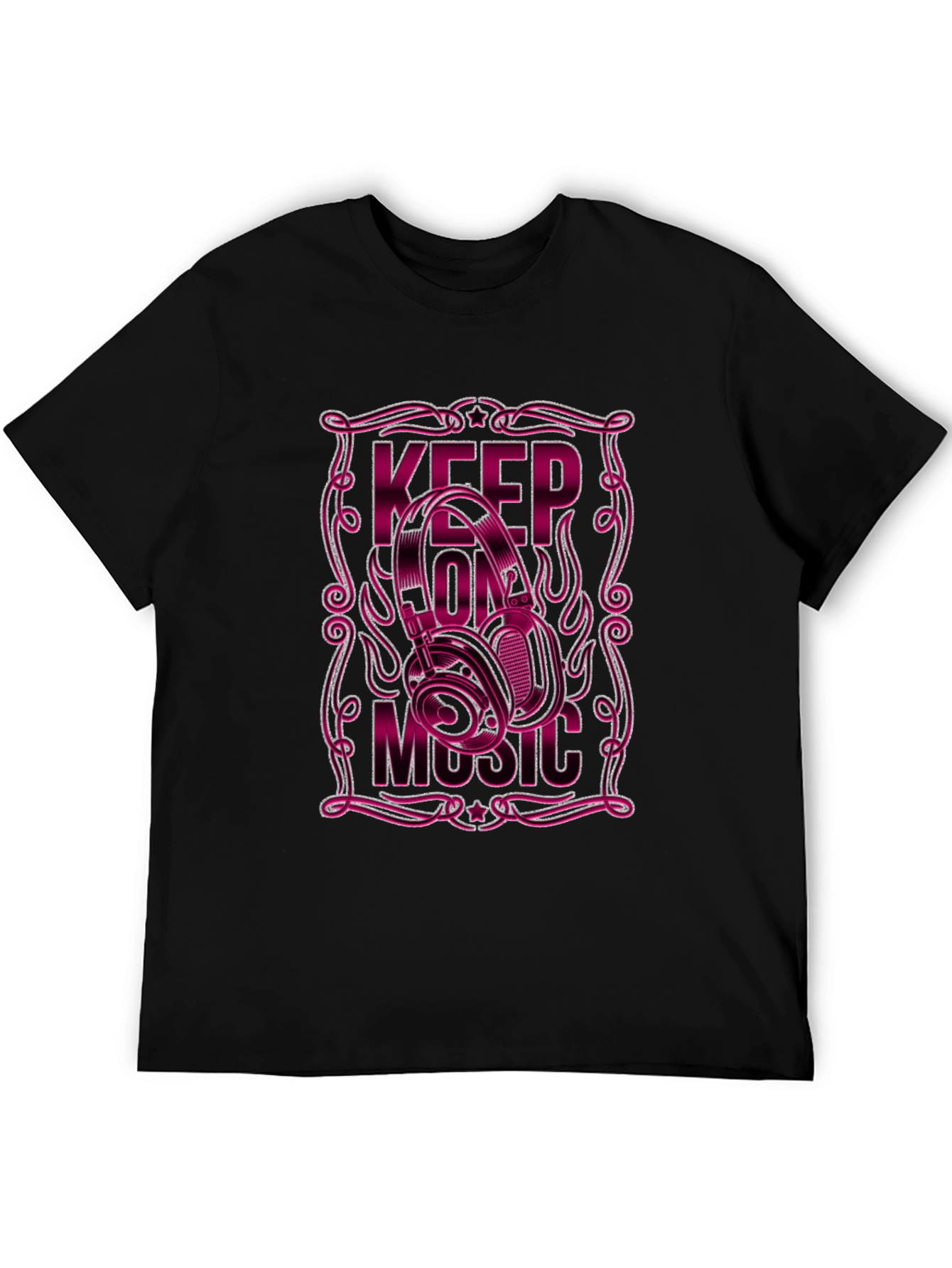 Keep On Music Black Graphic Tee