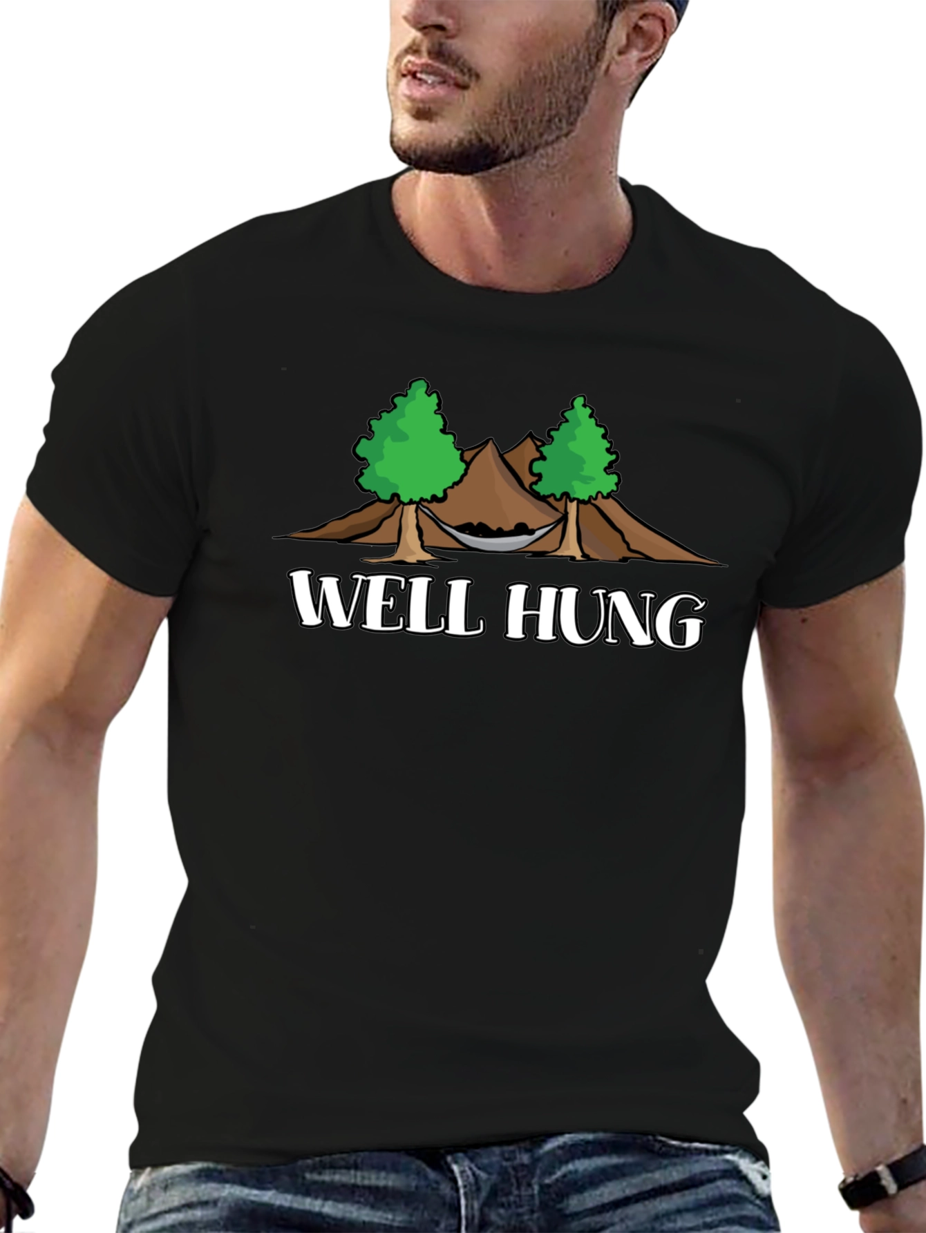 Well Hung Hammock T-Shirt - Funny Camping Graphic Tee