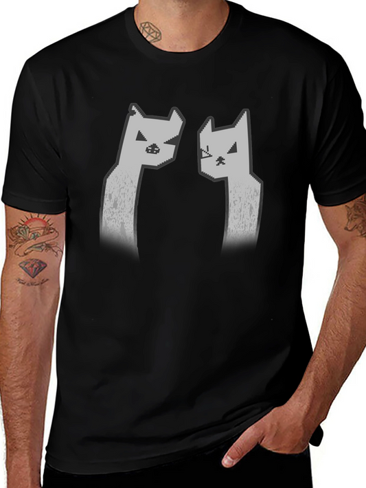 Pixel Cat Graphic Tee - Black Unisex T-Shirt