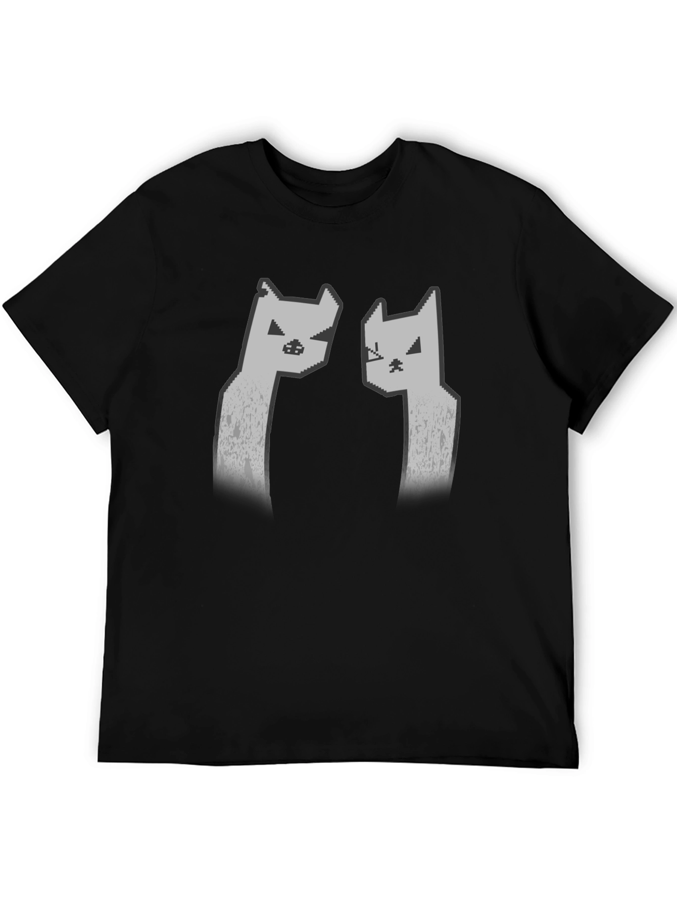 Pixel Cat Graphic Tee - Black Unisex T-Shirt