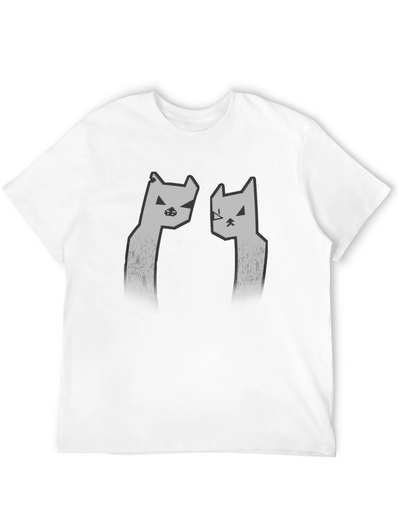 Pixel Cat Graphic Tee - Black Unisex T-Shirt
