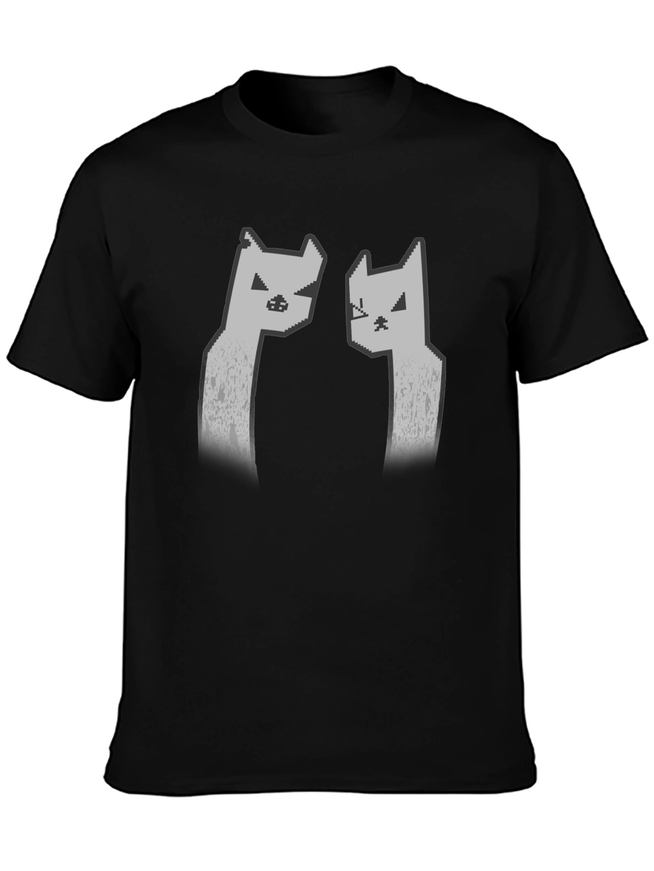 Pixel Cat Graphic Tee - Black Unisex T-Shirt
