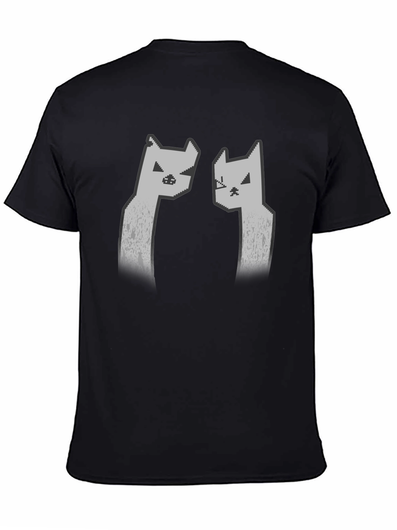 Pixel Cat Graphic Tee - Black Unisex T-Shirt