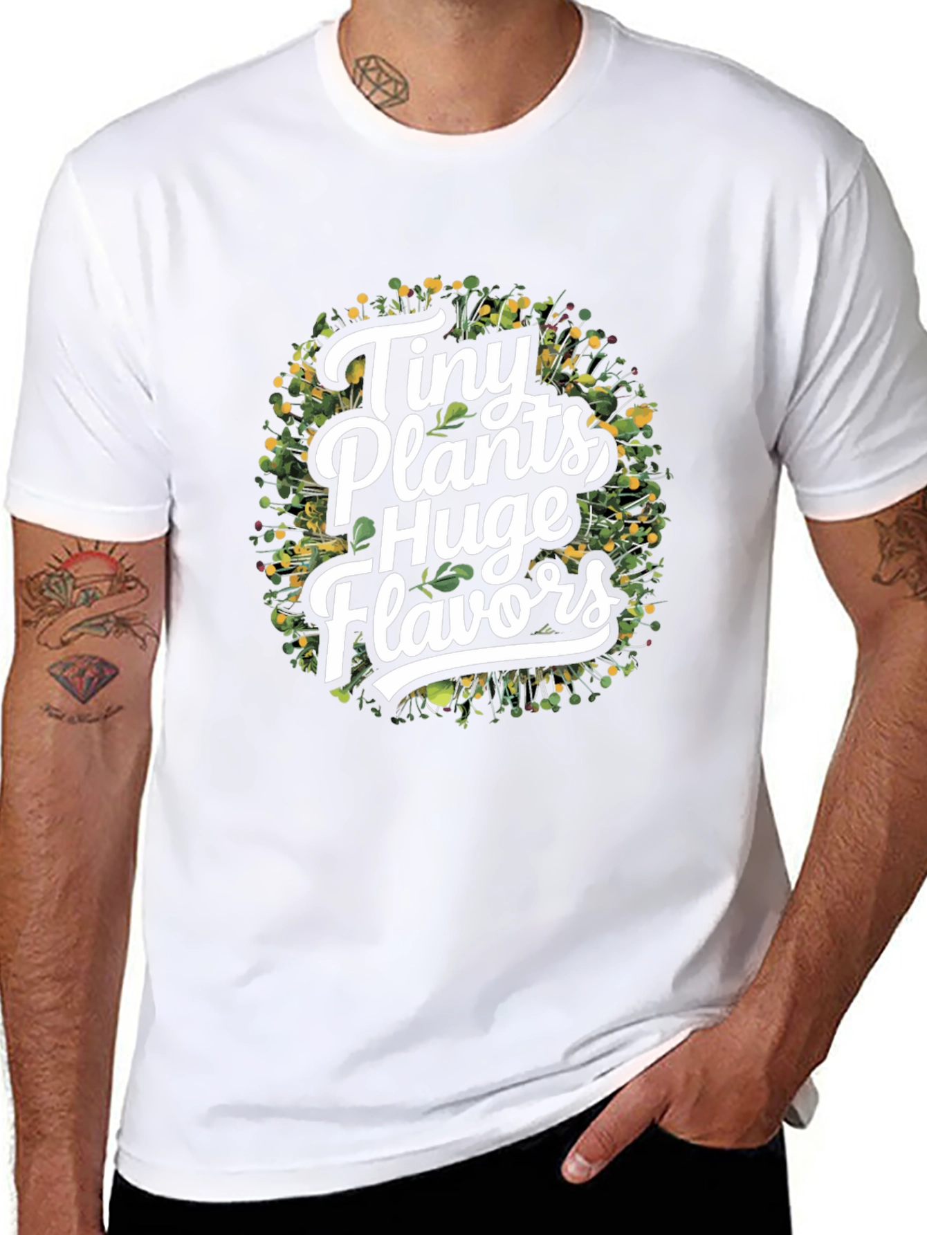 Tiny Plants Huge Flavors Black T-Shirt