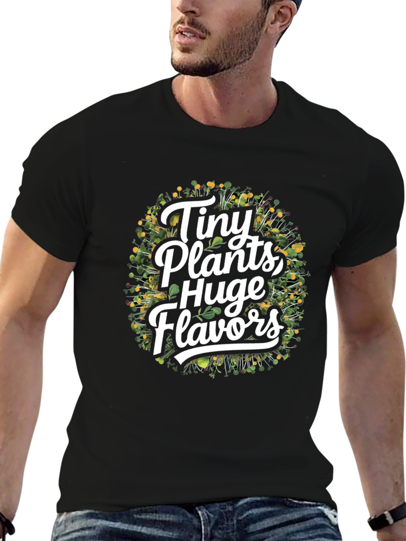 Tiny Plants Huge Flavors Black T-Shirt