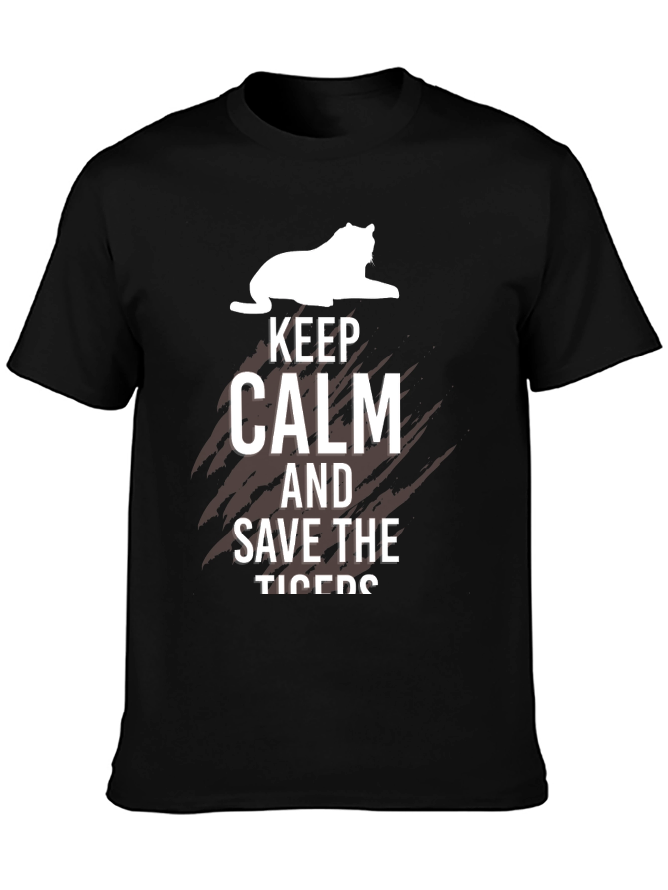 Keep Calm Save Tigers Black T-Shirt