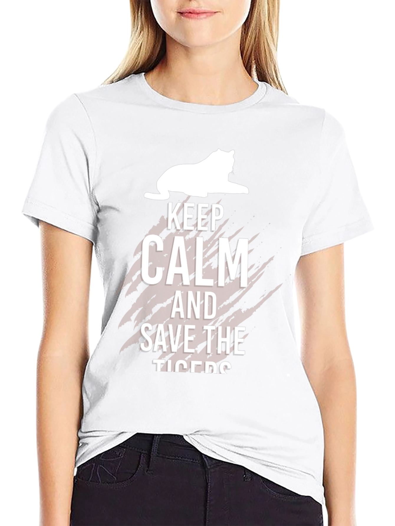 Keep Calm Save Tigers Black T-Shirt