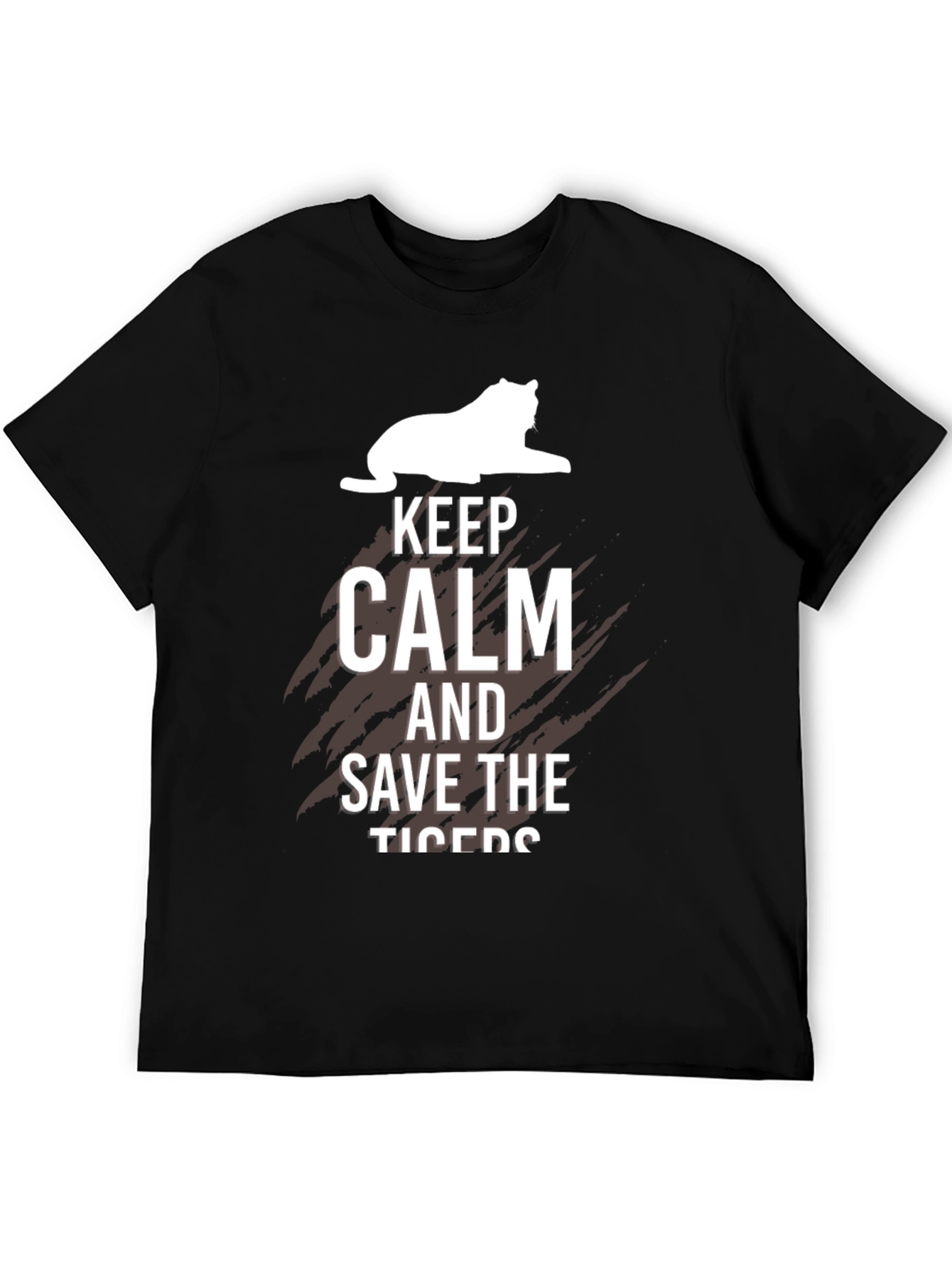Keep Calm Save Tigers Black T-Shirt