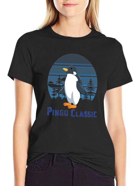 Pingu Classic Black Graphic Tee