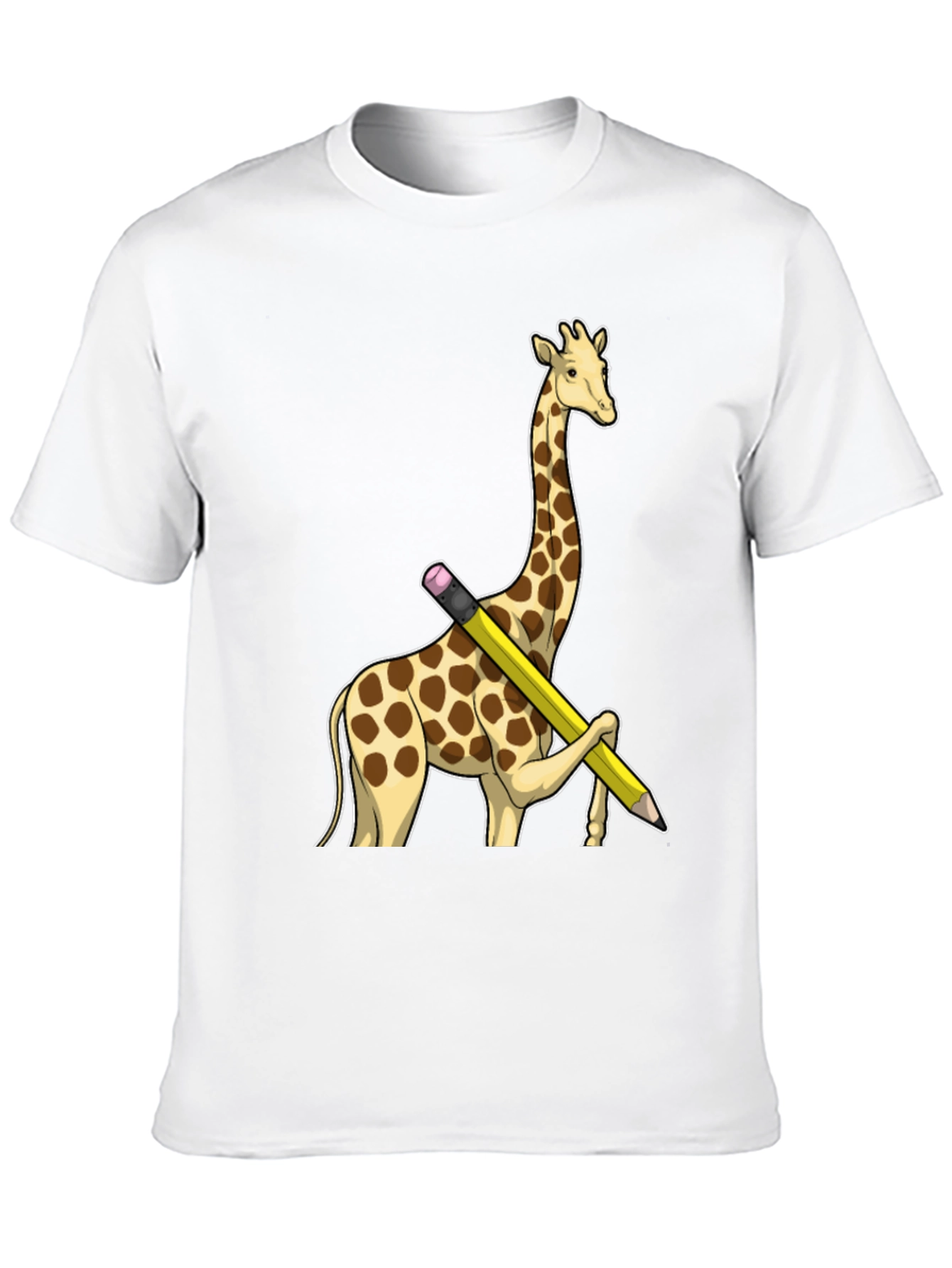 Giraffe Pencil T-Shirt - Black Graphic Tee
