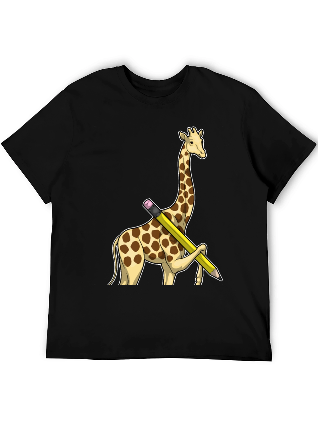 Giraffe Pencil T-Shirt - Black Graphic Tee