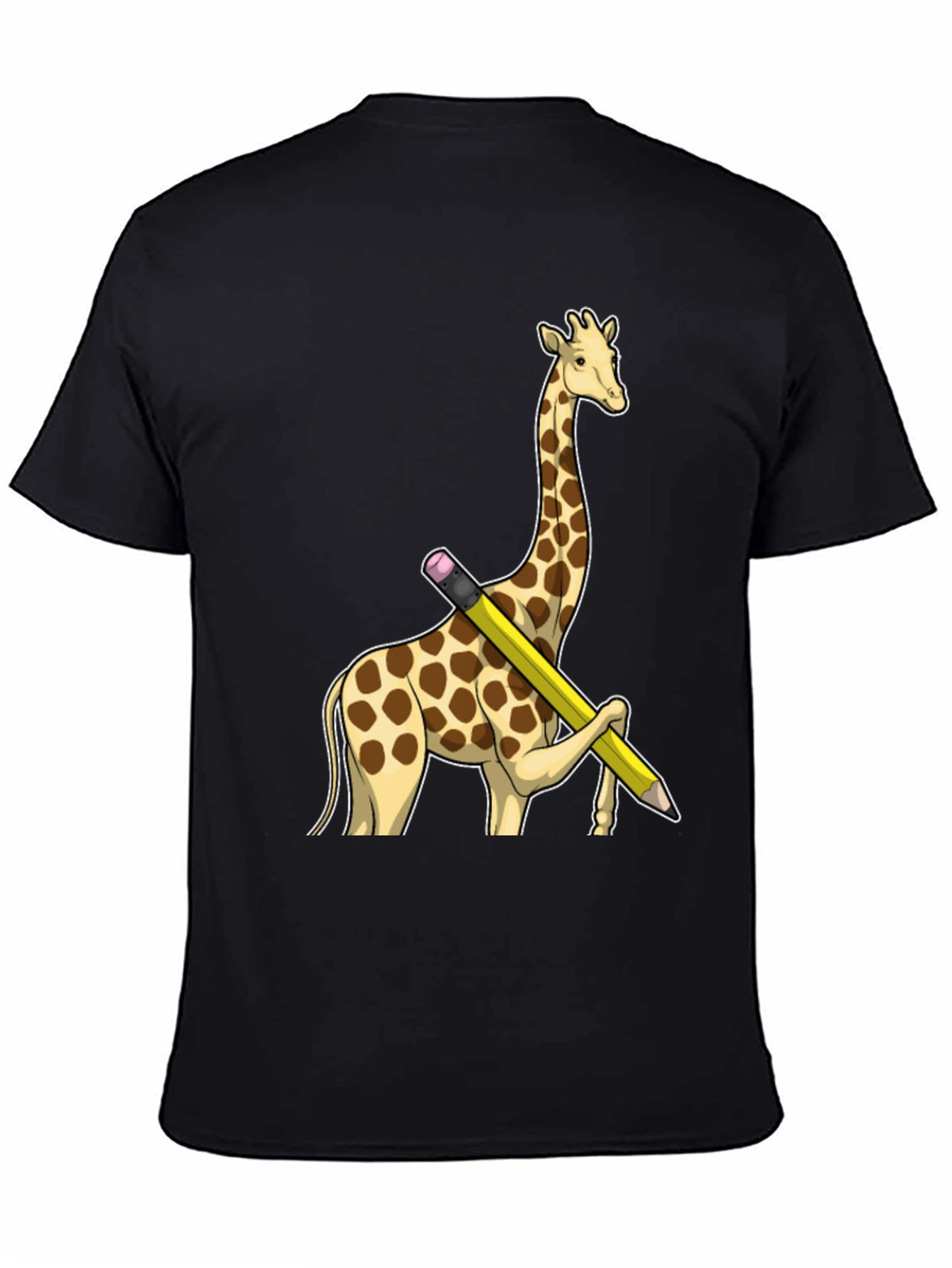 Giraffe Pencil T-Shirt - Black Graphic Tee