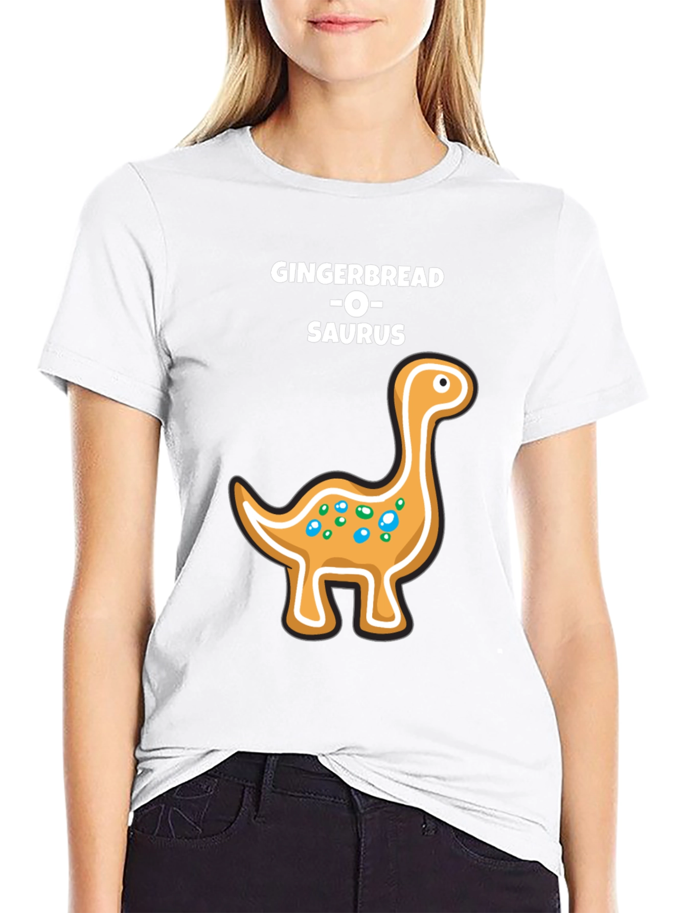 Gingerbread Dinosaur T-Shirt - Holiday Fun!