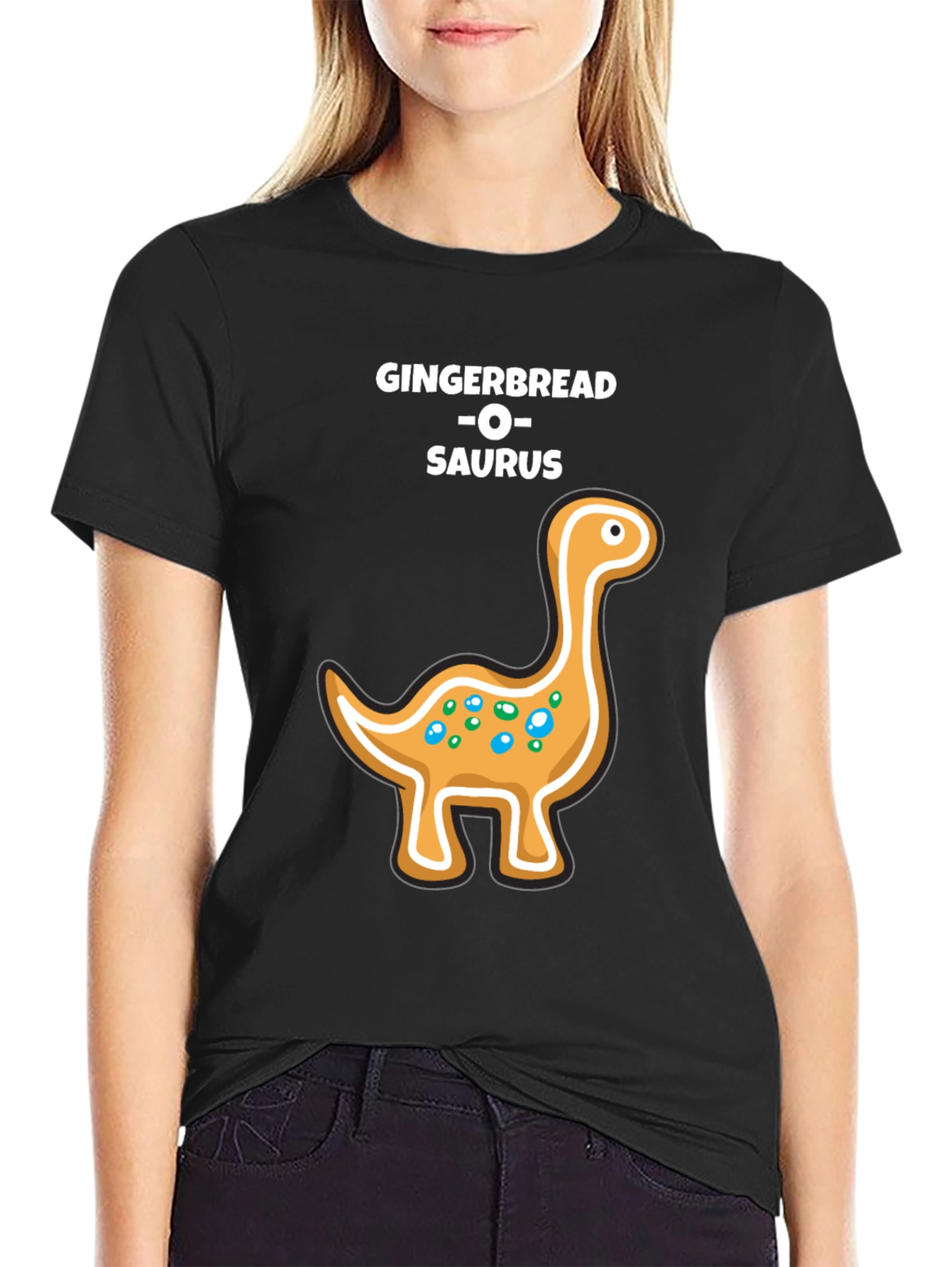 Gingerbread Dinosaur T-Shirt - Holiday Fun!