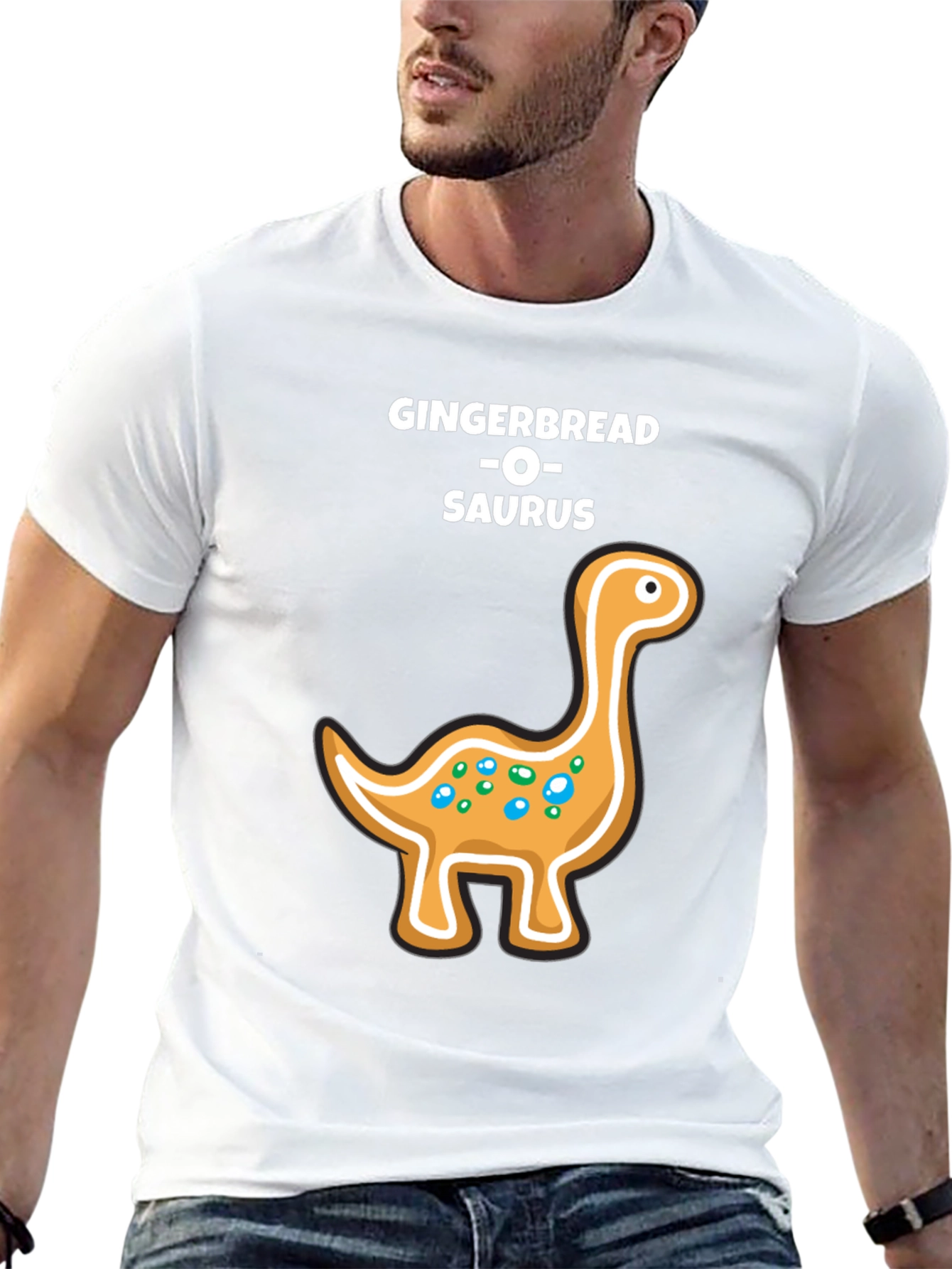Gingerbread Dinosaur T-Shirt - Holiday Fun!