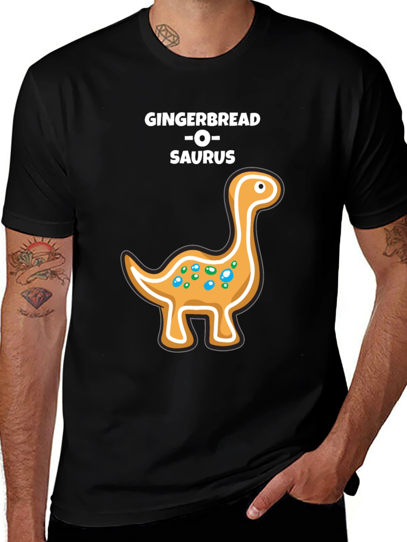 Gingerbread Dinosaur T-Shirt - Holiday Fun!
