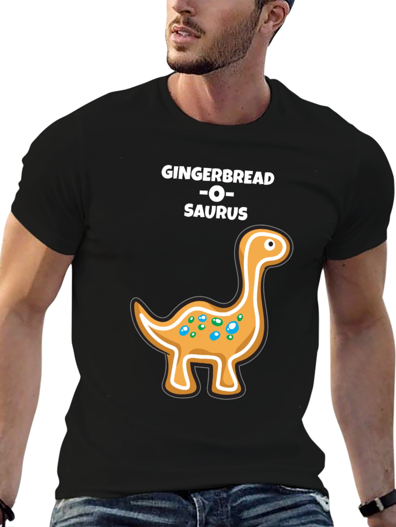 Gingerbread Dinosaur T-Shirt - Holiday Fun!