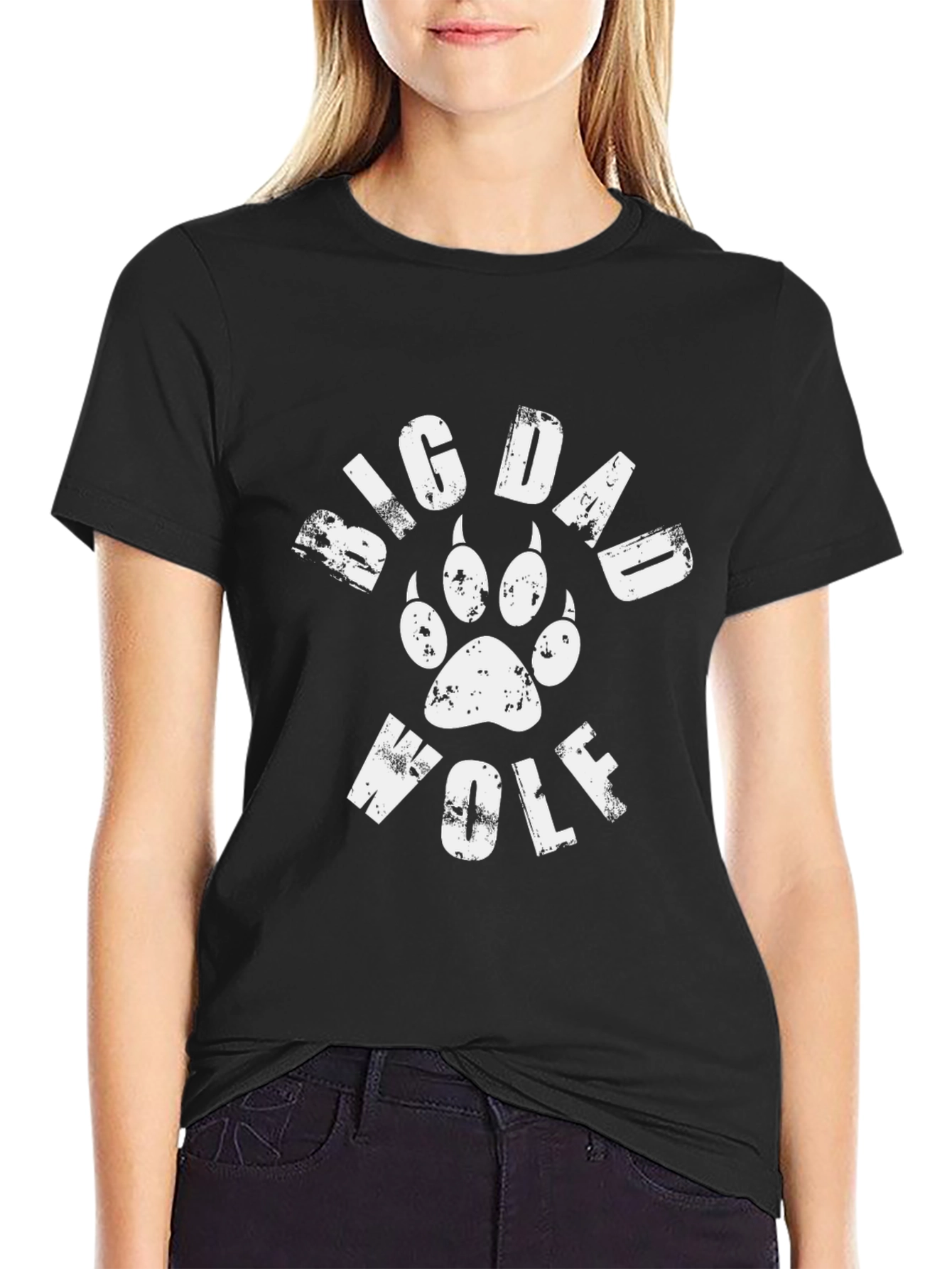Big Dad Wolf T-Shirt - Animal Paw Print Tee