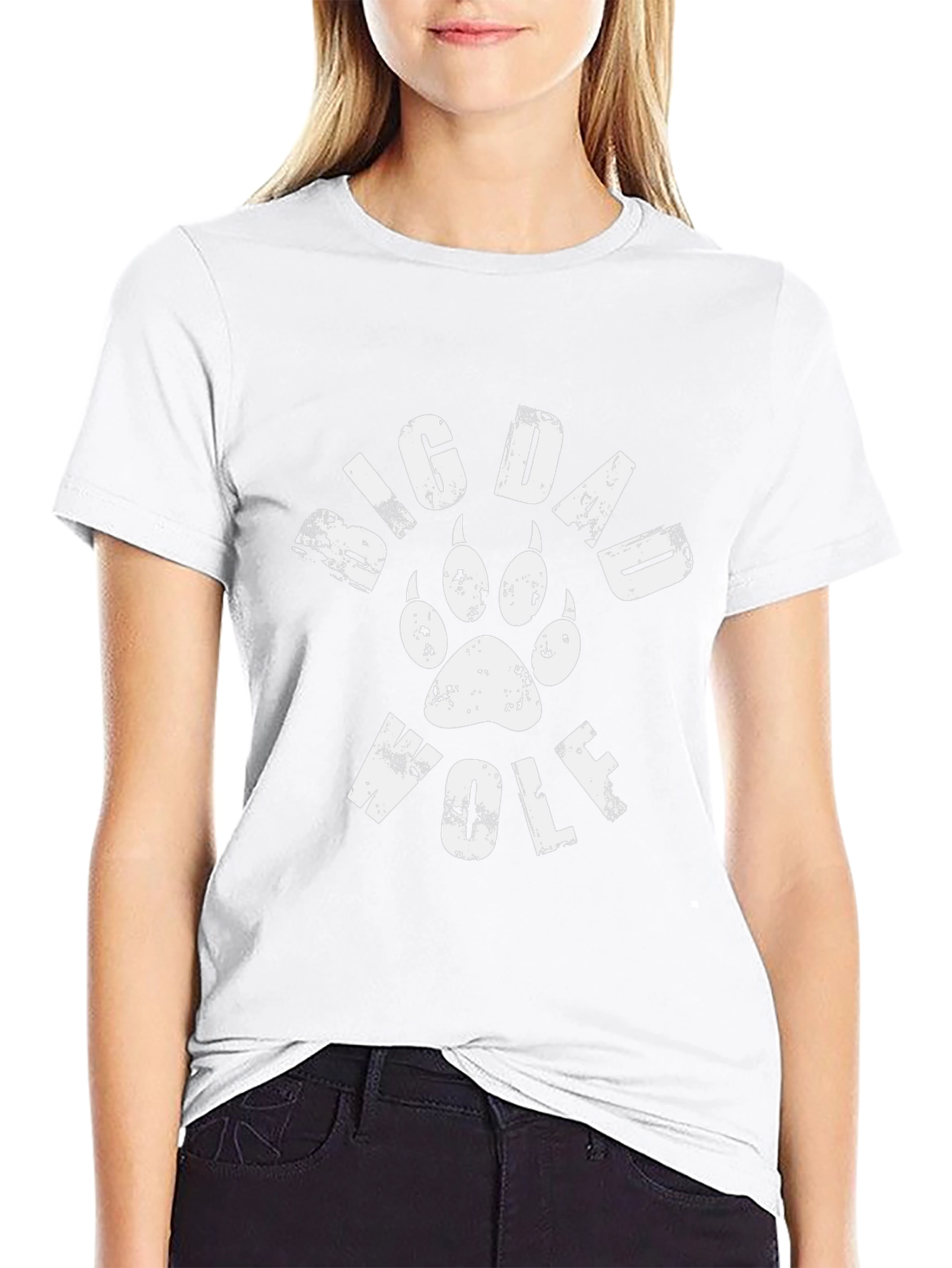 Big Dad Wolf T-Shirt - Animal Paw Print Tee
