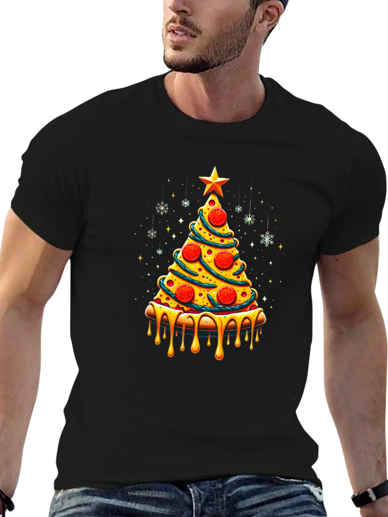 Pizza Christmas Tree Graphic Tee