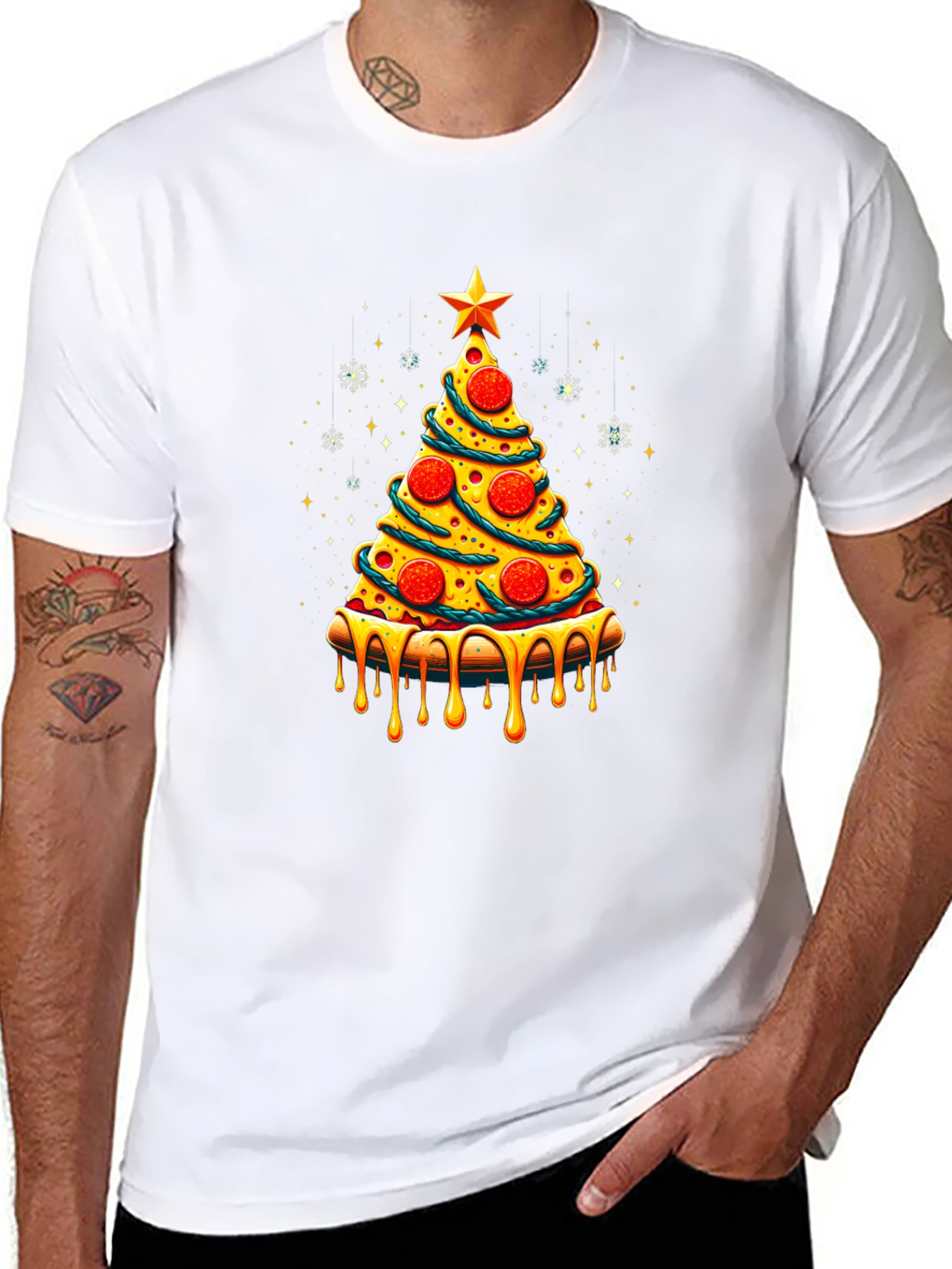 Pizza Christmas Tree Graphic Tee