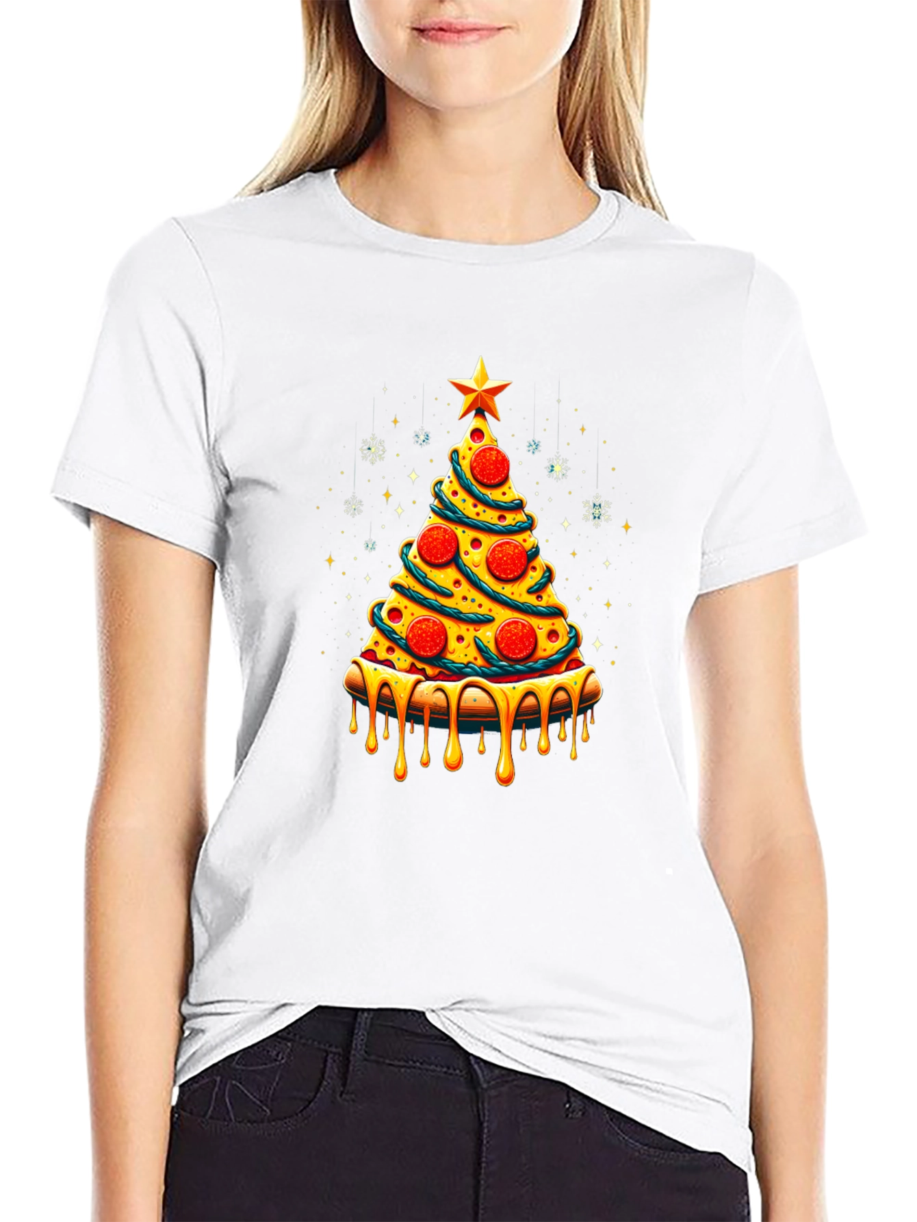 Pizza Christmas Tree Graphic Tee
