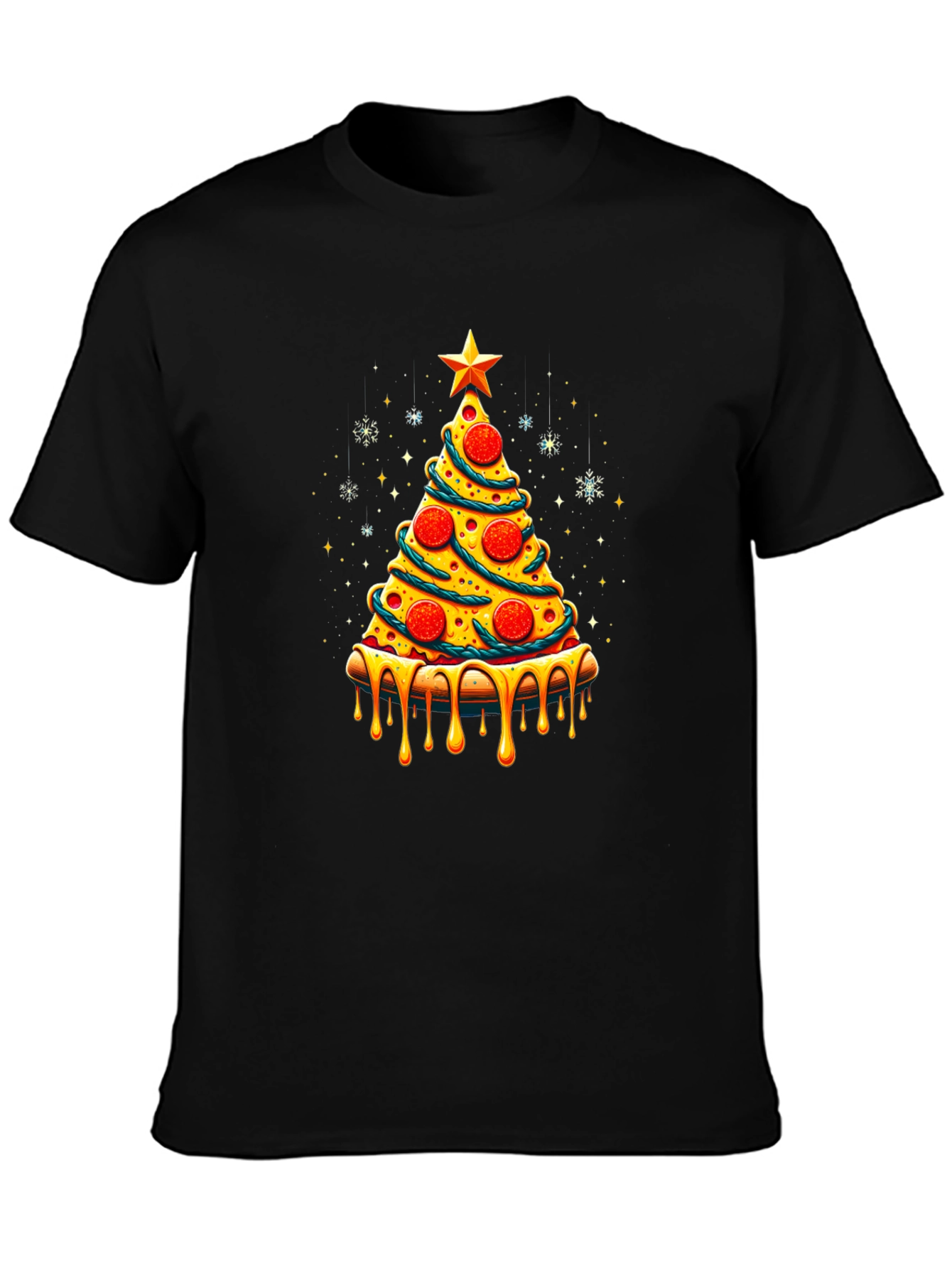 Pizza Christmas Tree Graphic Tee