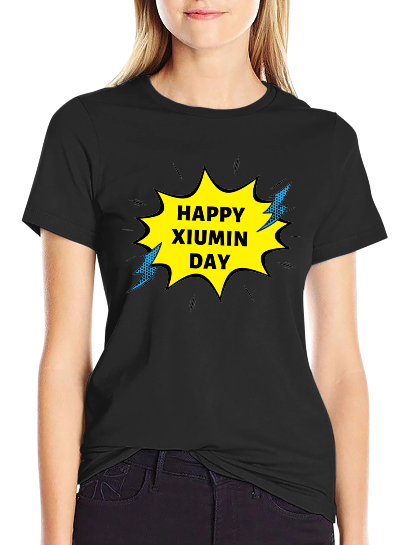 Happy Xiumin Day Black T-Shirt