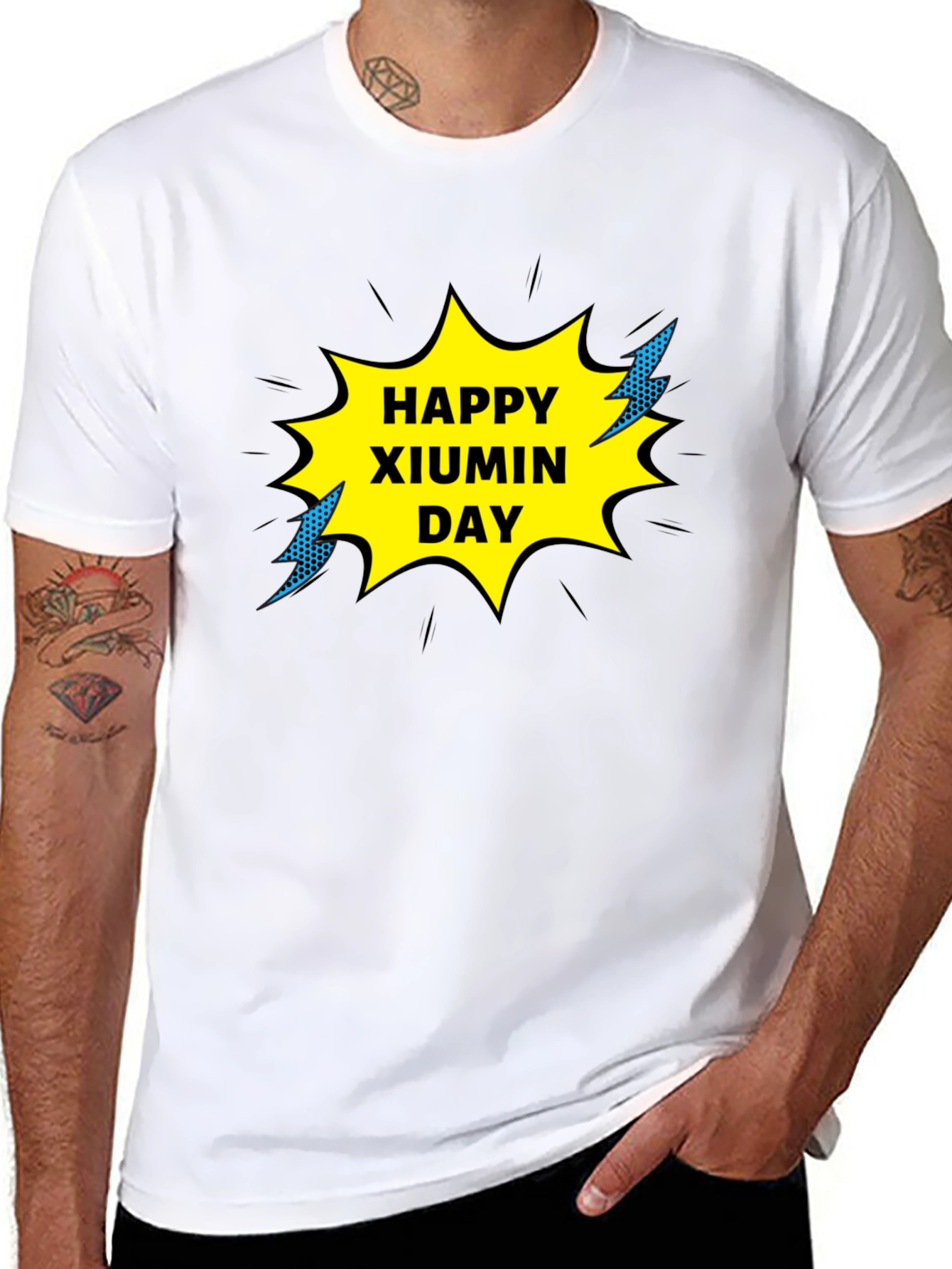 Happy Xiumin Day Black T-Shirt