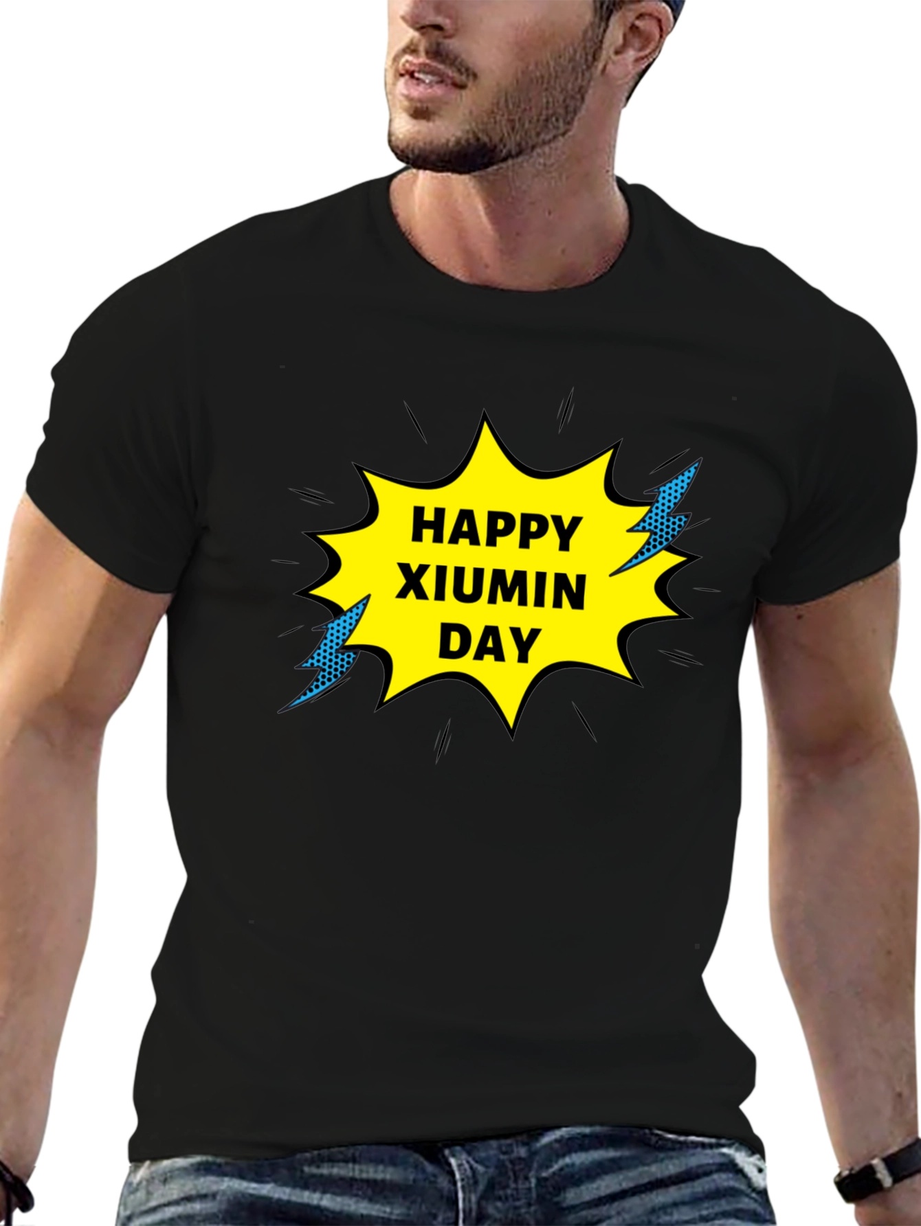 Happy Xiumin Day Black T-Shirt