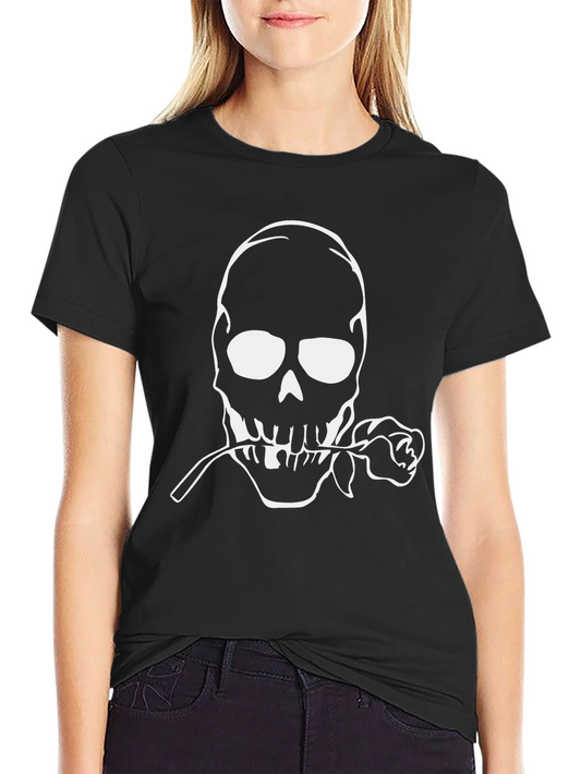 Skull & Rose Graphic Tee - Black