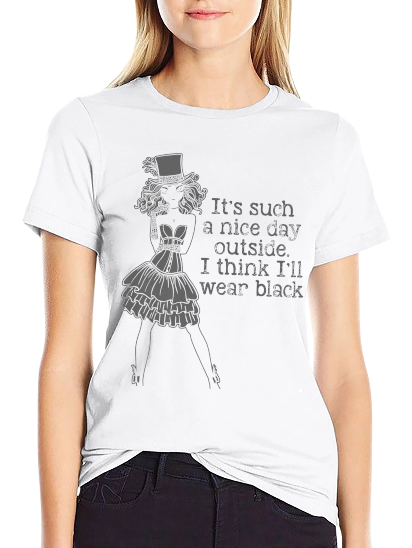 Black T-Shirt - Steampunk Girl Graphic Tee