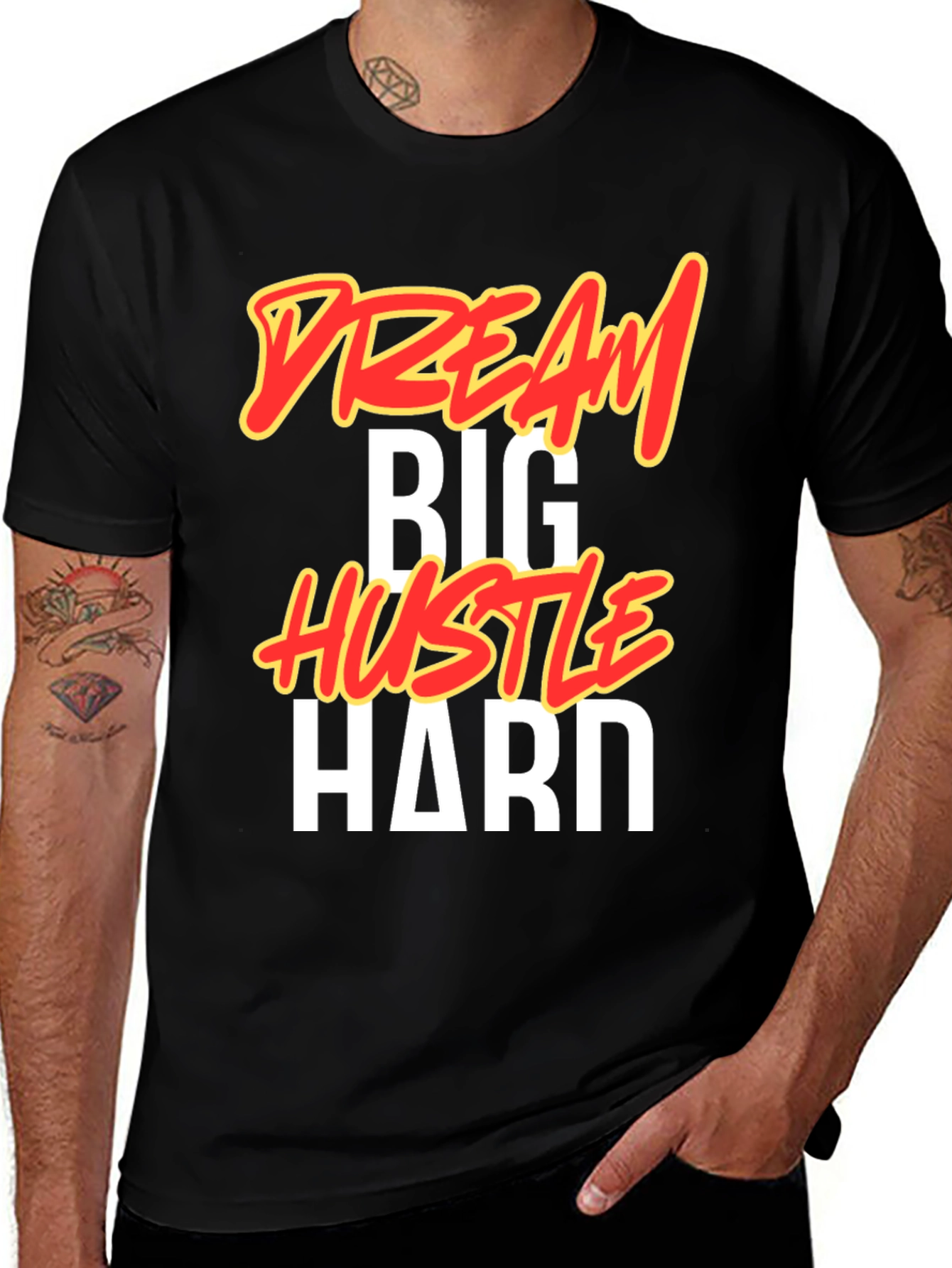 Dream Big Hustle Hard Black T-Shirt