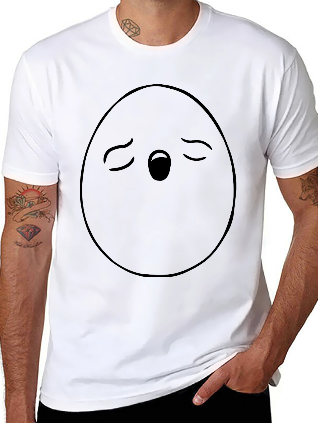 Funny Egg Face Graphic T-Shirt - Unisex