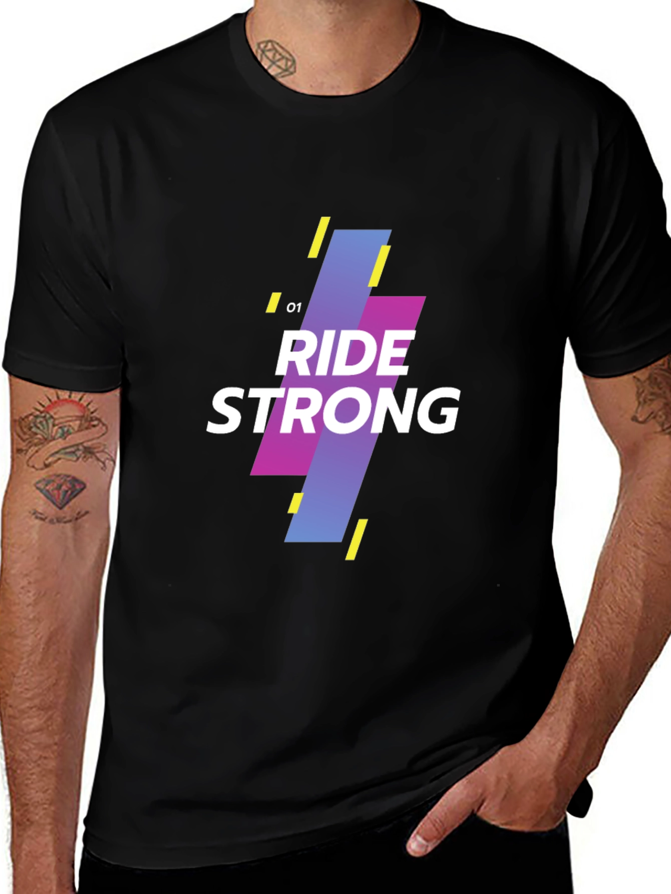 Ride Strong Graphic Tee - Black Cotton Casual Shirt