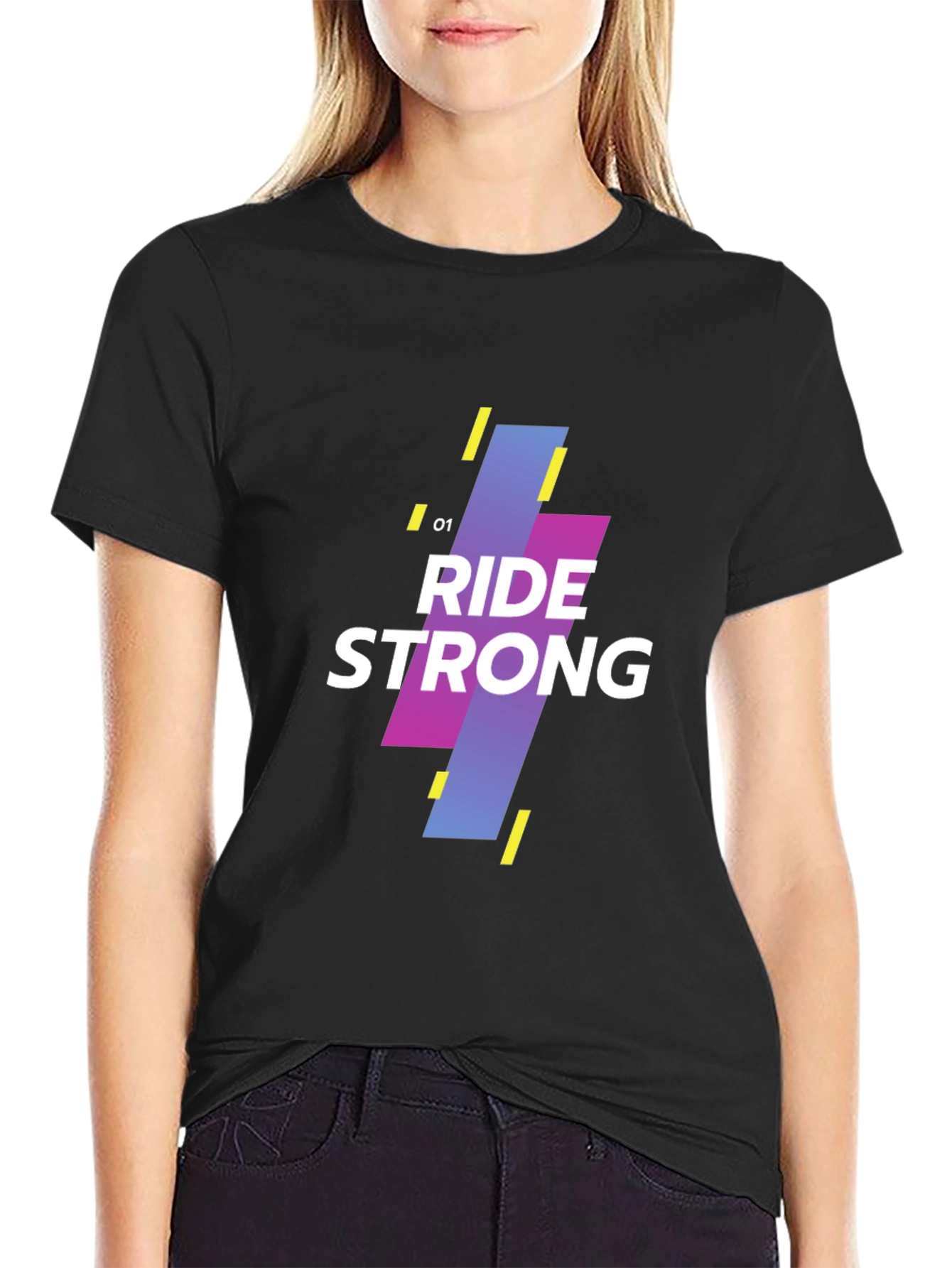 Ride Strong Graphic Tee - Black Cotton Casual Shirt