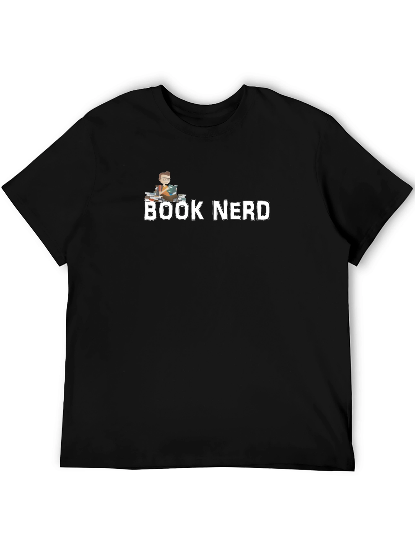 Book Nerd T-Shirt - Black Cotton Blend Graphic Tee