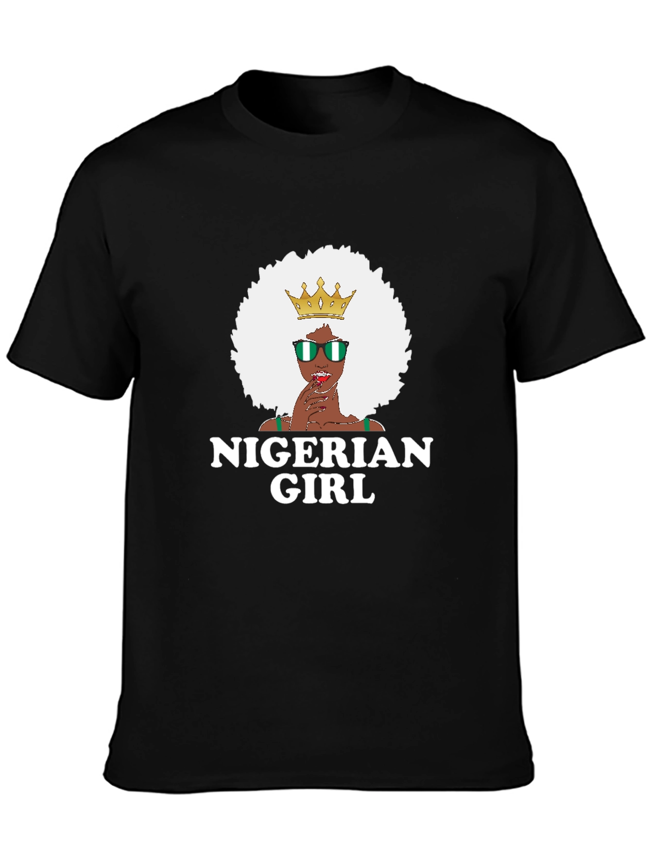 Nigerian Girl T-Shirt - Black Cotton Tee