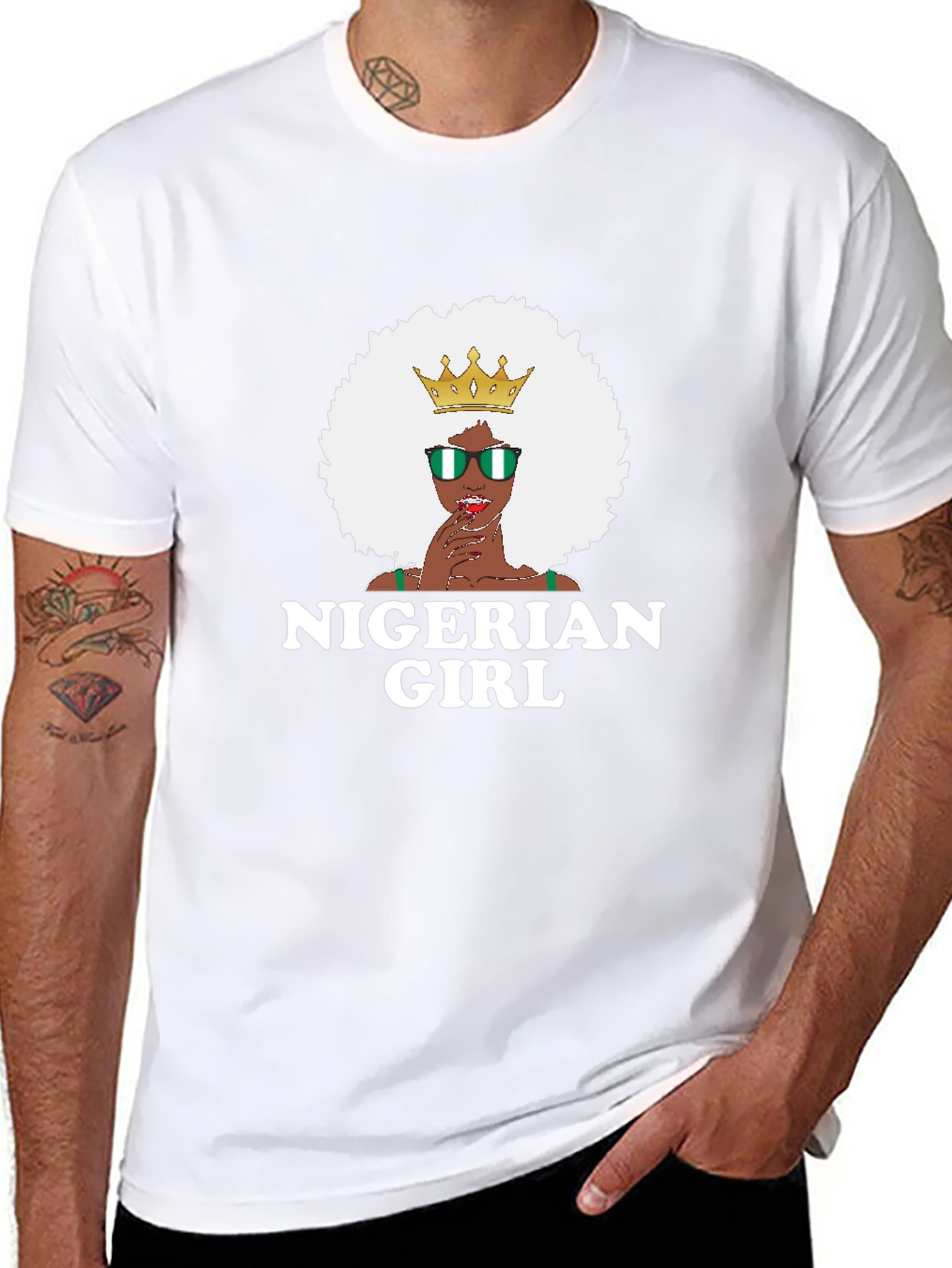Nigerian Girl T-Shirt - Black Cotton Tee