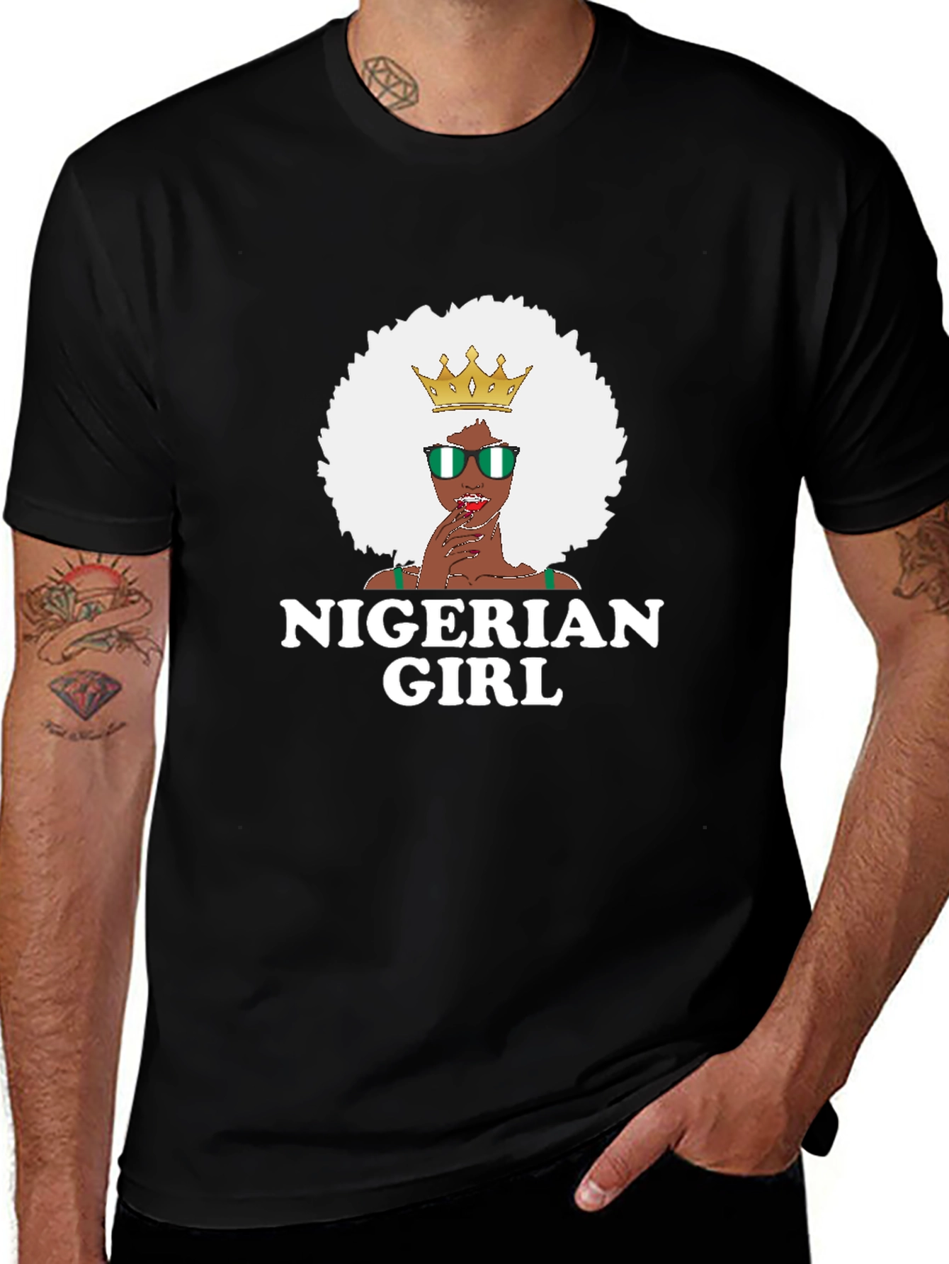 Nigerian Girl T-Shirt - Black Cotton Tee