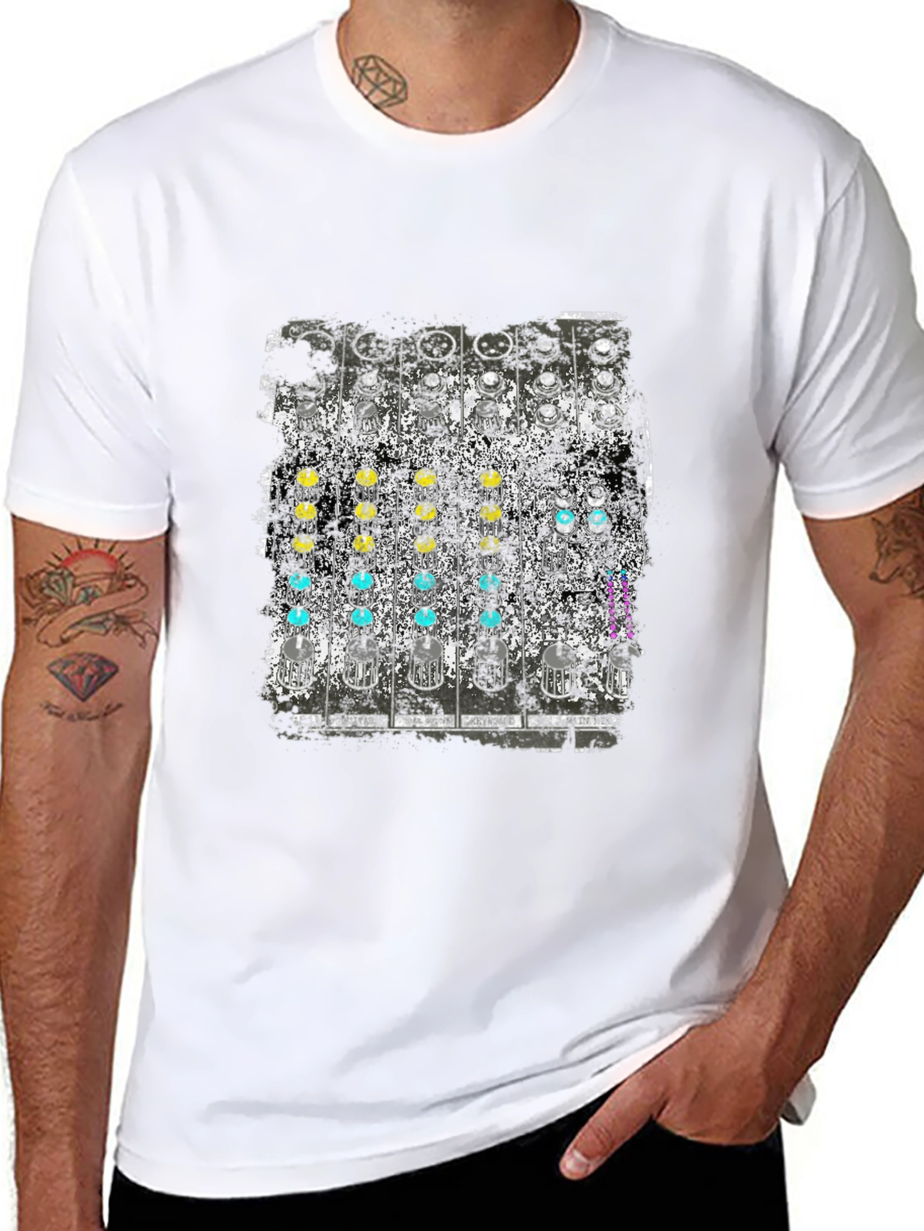 Analog Synth Graphic Tee - Retro Music Shirt